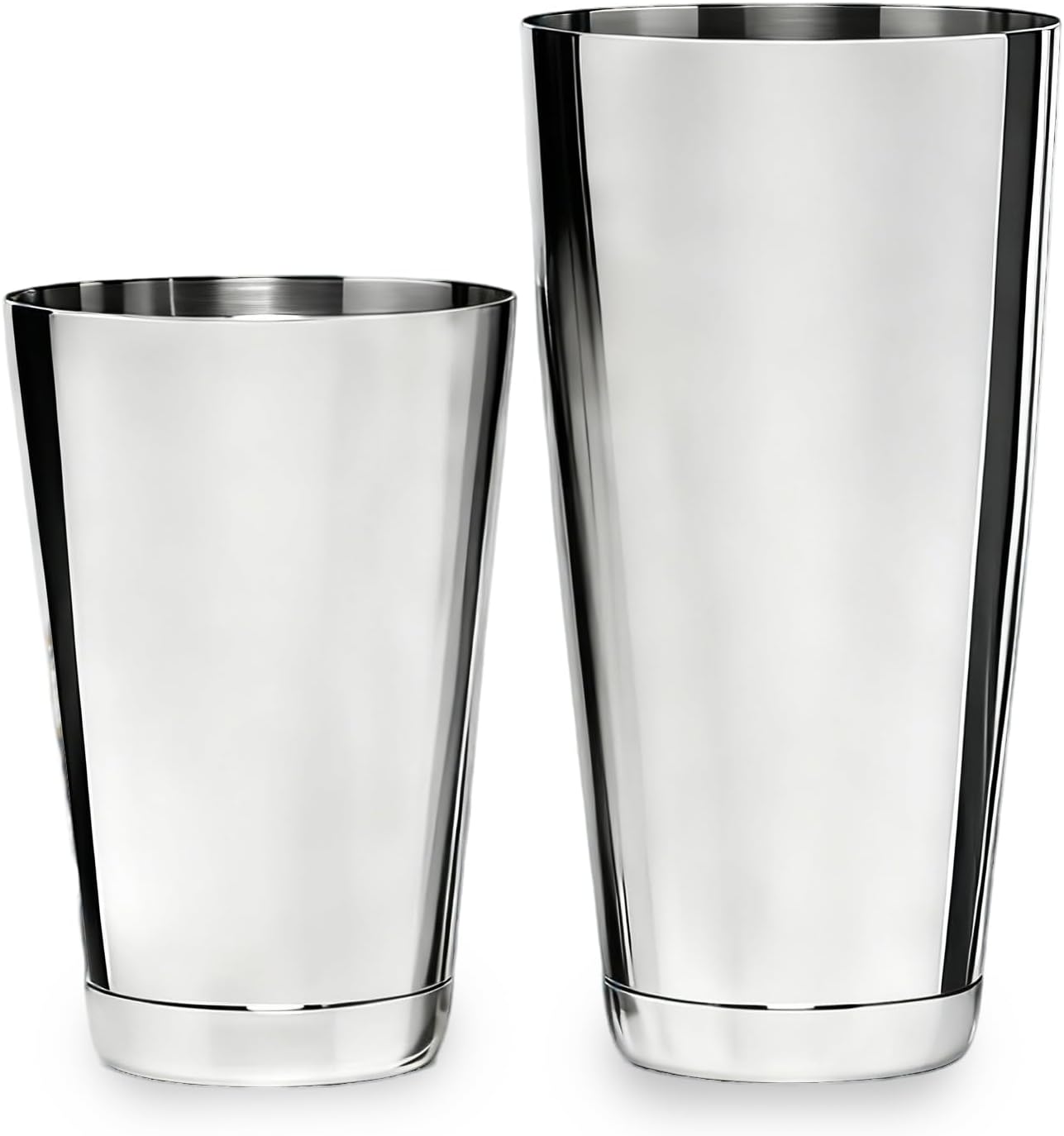 Boston Cocktail Shaker, 18oz & 28oz 2-Piece Tins, Professional Bar Shaker for Bartending, Cocktail Shakers, Essential Bar Tools for Mixing Drinks（Sliver）