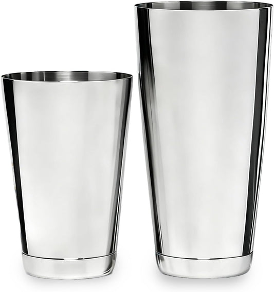 Boston Cocktail Shaker, 18oz & 28oz 2-Piece Tins, Professional Bar Shaker for Bartending, Cocktail Shakers, Essential Bar Tools for Mixing Drinks（Sliver）