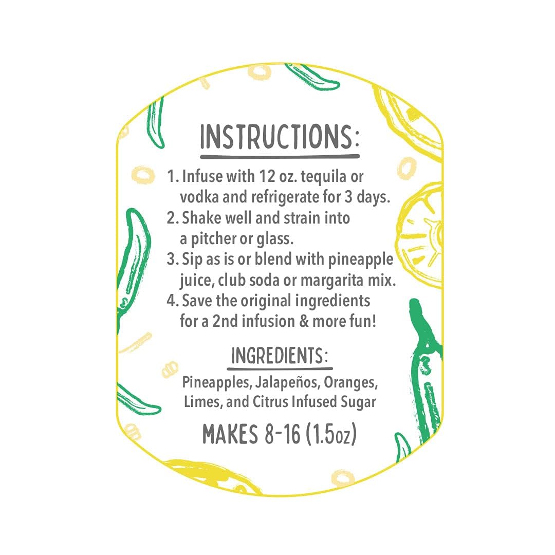 McKinnon’s Dry Craft Cocktails Dehydrated Fruits and Herbs, DIY Mixology, Infusion Kit, Mason Jar Serves 8 – 16 Drinks (Pineapple Jalapeno, 1 Jar)