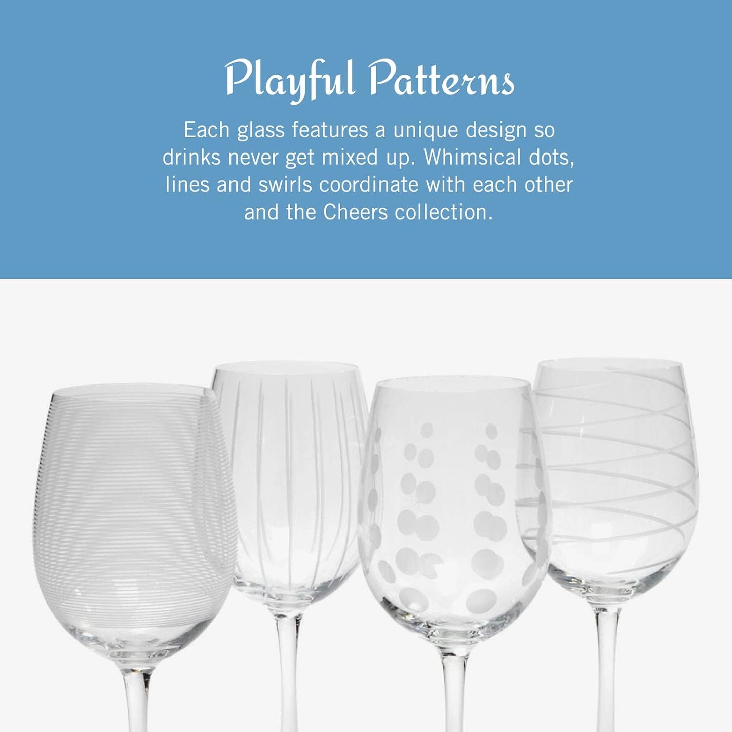 Mikasa Cheers White Wine Glasses Set of 4, 16-Ounce Elegant Glassware, Durable and Dishwasher Safe, Perfect for Everyday or Entertaining
