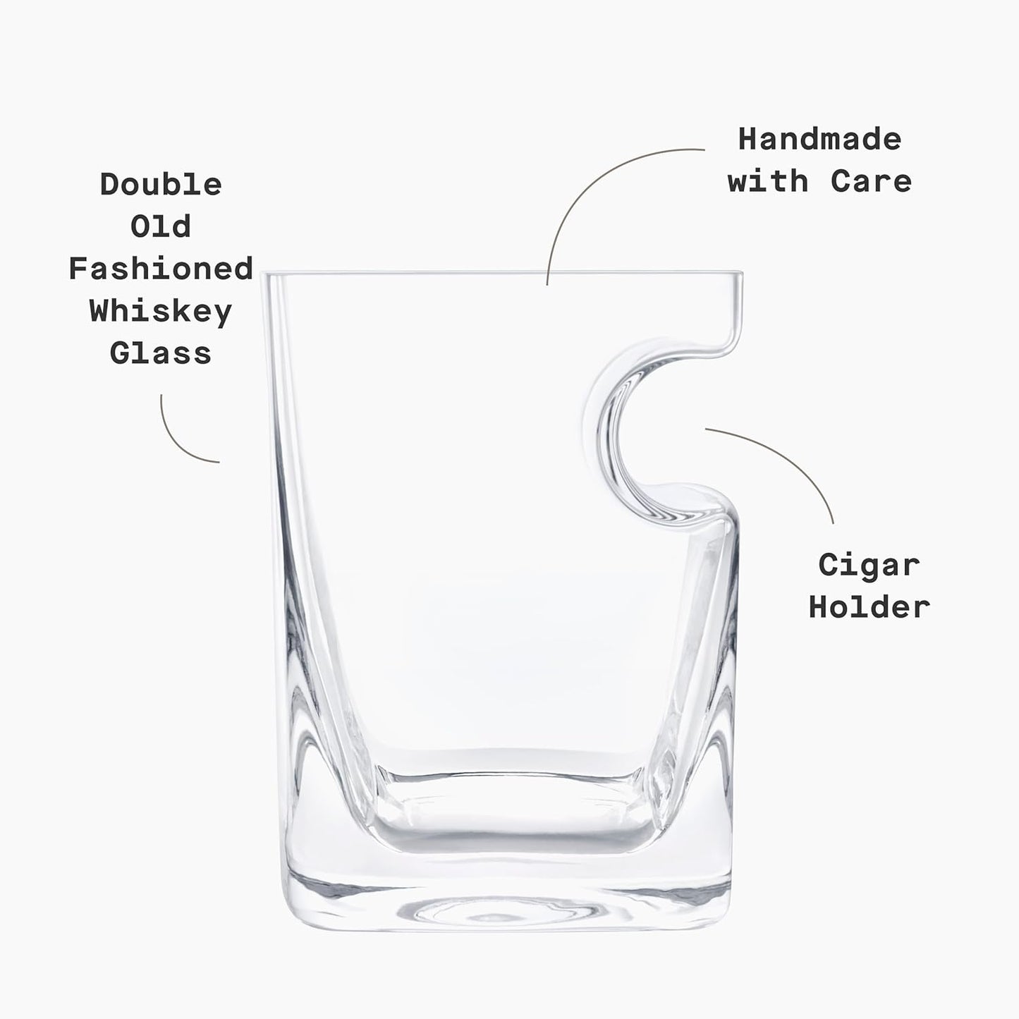 Corkcicle Premium Cigar Glass - Dual-Use Whiskey Glass - Built-In Cigar Notch - Ergonomic Design - Durable Construction - Summer Drinkware Gift - 9 oz