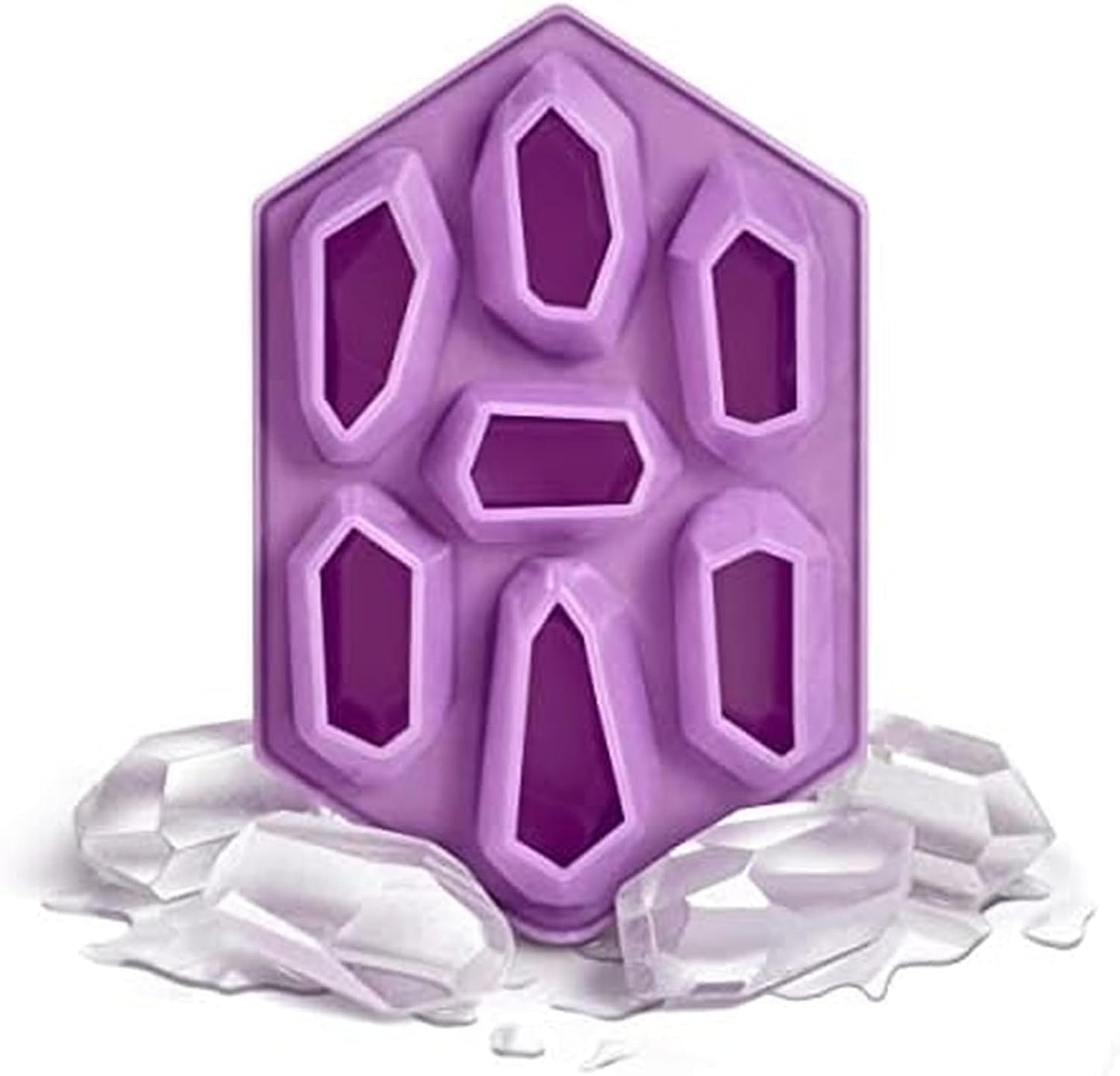 Genuine Fred CRYSTAL ICE TRAY, Silicone Ice Tray, Purple, 7.6 x 5 x 1.4 inches