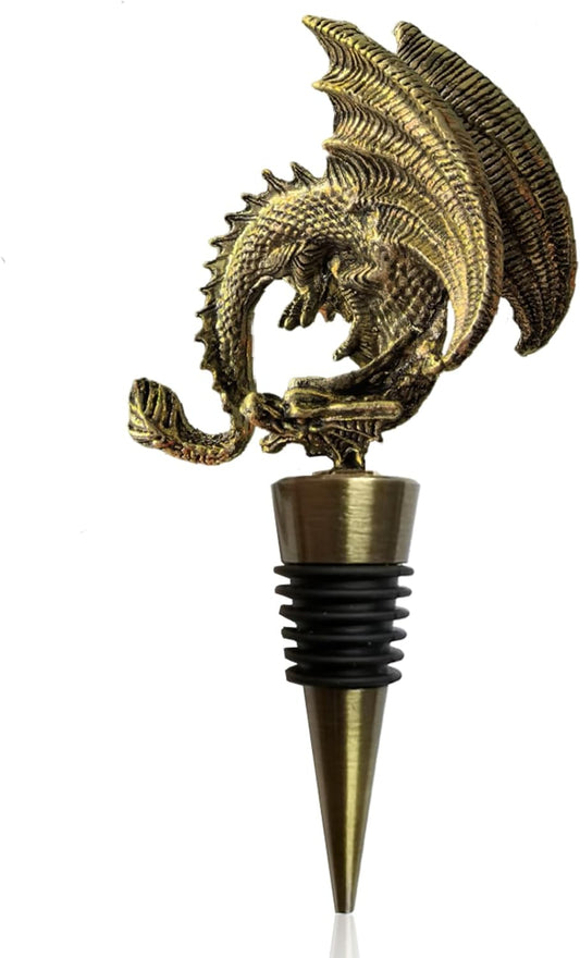 Dragon Wine Stoppers Gothic Metal Alloy Design Bottle Stopper for Dragon Gift Party Decorative