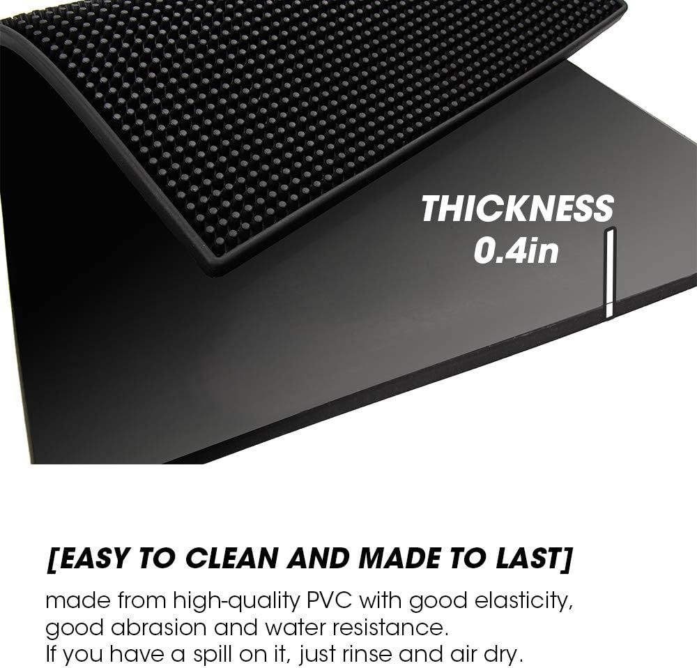 3Pcs Bar Mat - Nonslip Coffee Bar Mat, Flexible Bar Mats for Countertop, Barber Mats for Clippers Bar Mat for Home Bar Restaurant Service Mat (3Pcs, 12×6 inch, 18×12 inch, 24×12 inch)