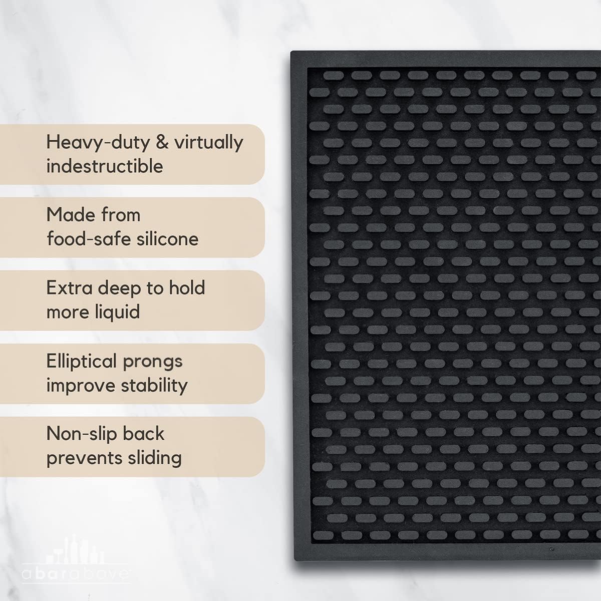 Premium A Bar Above Heavy Duty Bar Mat, Food Safe Silicone Mat, Mats for Bartending and Coffee, Commercial Strength Bartender Accessories, Dish Drying Mats for Kitchen Counter, Barista Accessories