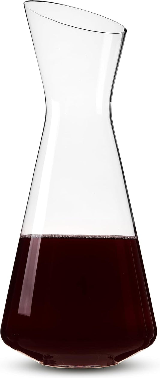 Spiegelau Style Crystal Wine Decanter, Elegant Carafe for Red and White Wine, Modern Glass Pitcher for Wedding Gifts, Housewarming, Hosting Essentials, Home Bar, 33 oz (1 L), Set of 1