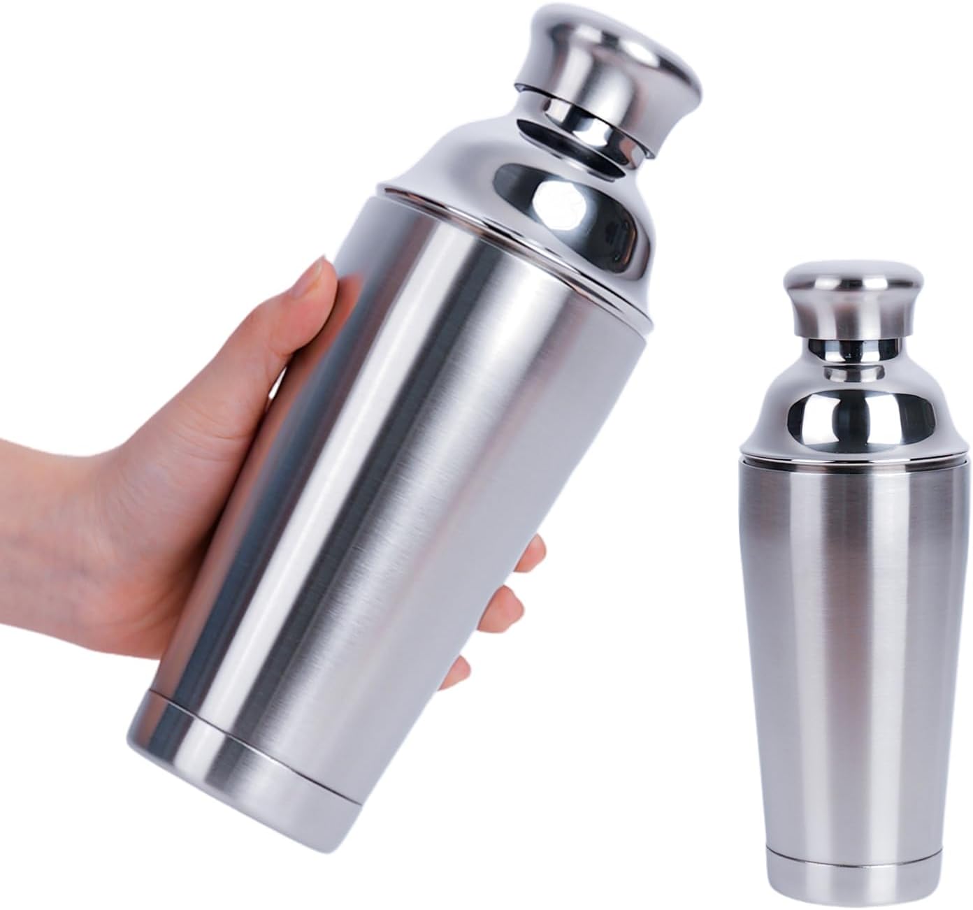 21oz Cocktail Shaker - Insulated Double Wall, Martini Shaker, Drink Shaker, No Stuck Twist Lid, Leakproof, Built-in Strainer, Perfect for Home Bar