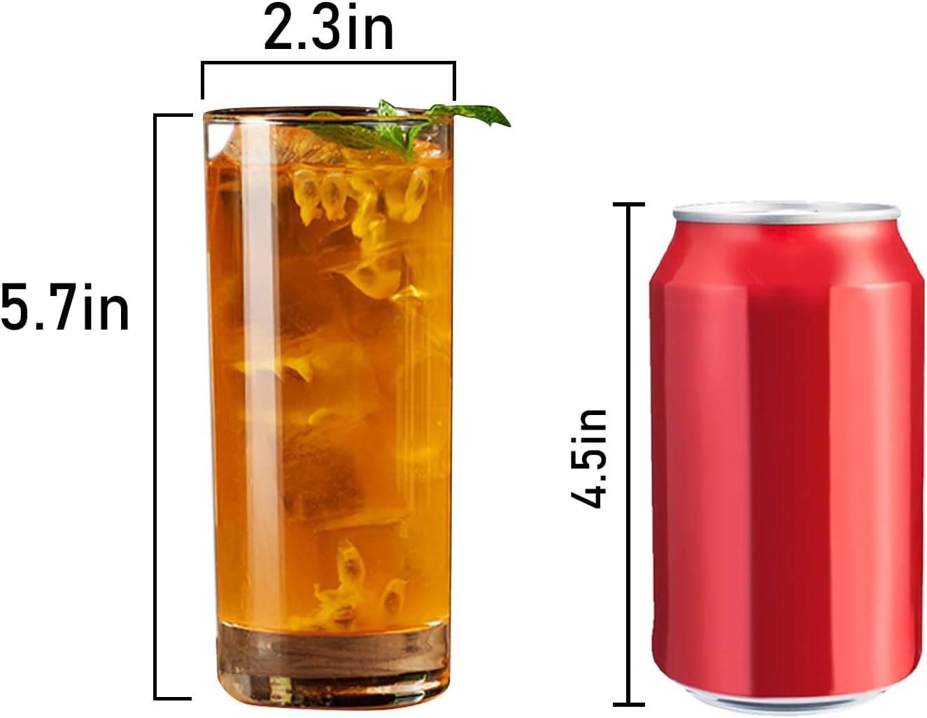 PARACITY Highball Glasses Set of 4, Drinking Glasses 10 Oz, Clear Glass Cups, Tall Tumbler Water Glasses, Glassware Set for Cocktail, Coffee, Mojitos