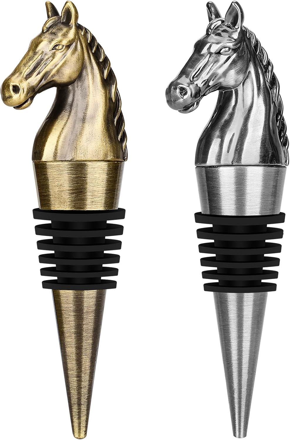 Horse Head Wine Stopper, Horse Wine Gifts Birthday Gifts for Men Women, Bottle Stoppers for Wine Champagne, Bronze with Gift Box