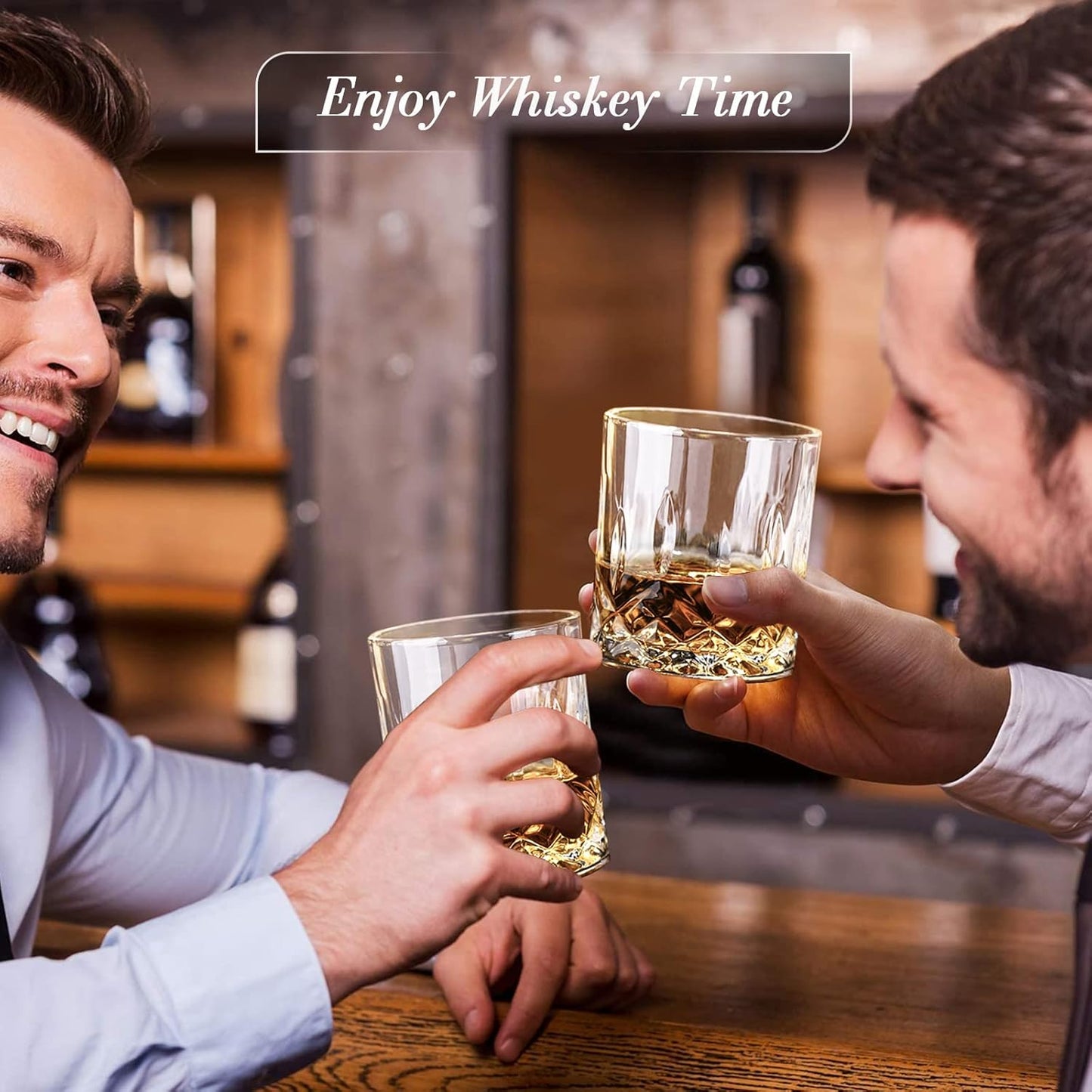 Whiskey Stones Gift Set - DIOXADOP Whiskey Glass Set Gifts for Men, 8 Granite Chilling Whisky Rocks, 2 Crystal Whisky Glasses - Best Gifts for Men Dad Husband Boyfriend Birthday Present