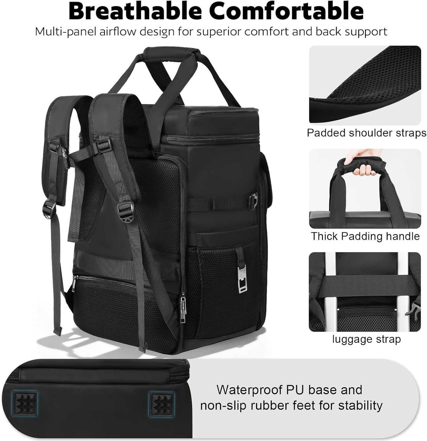 Bartender Bag, Leakproof Travel Bartender Kit Backpack for Carrying Bar Kit, Portable Bar Bag for Cocktail Shaker and 6 Wine Bottle, Professional Mixology Gift for Travel Home Party (Backpack Only)