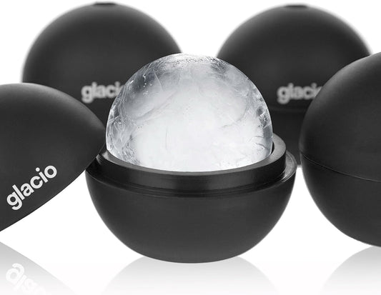 Round Ice Cube Molds – Large Whiskey Ice Ball Maker | BPA-Free Silicone Sphere Mold for Bourbon Cocktails Scotch & Home Bar | Slow-Melting Ice Balls