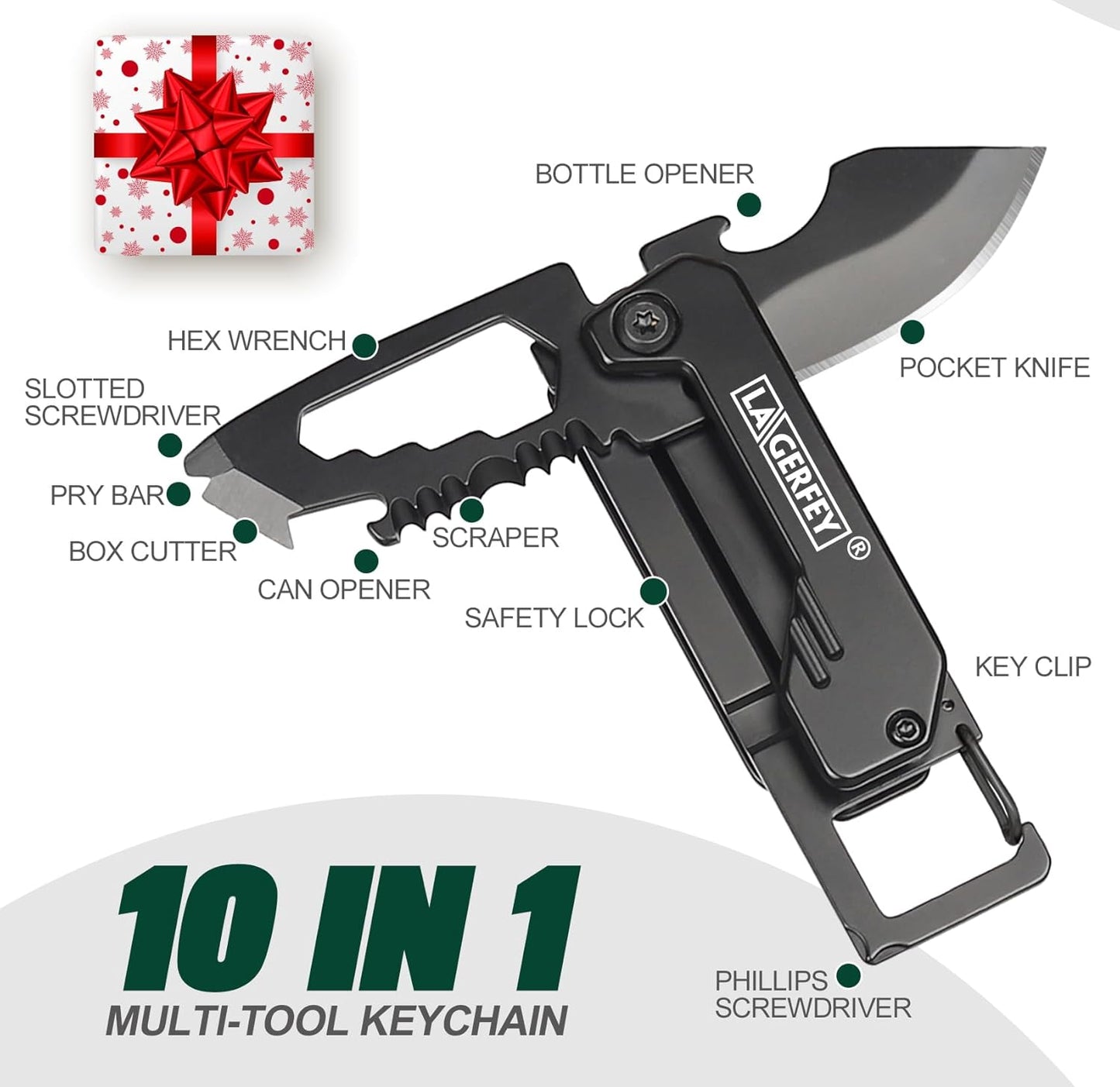 Stocking Stuffers for Men - Pocket Knife Gifts for Men, Keychain Multitool - Christmas Bulk Mens Gifts, Box cutter, Small Folding Knives for Everyday Carry - Edc Gadgets for Camping, Hiking, Fishing