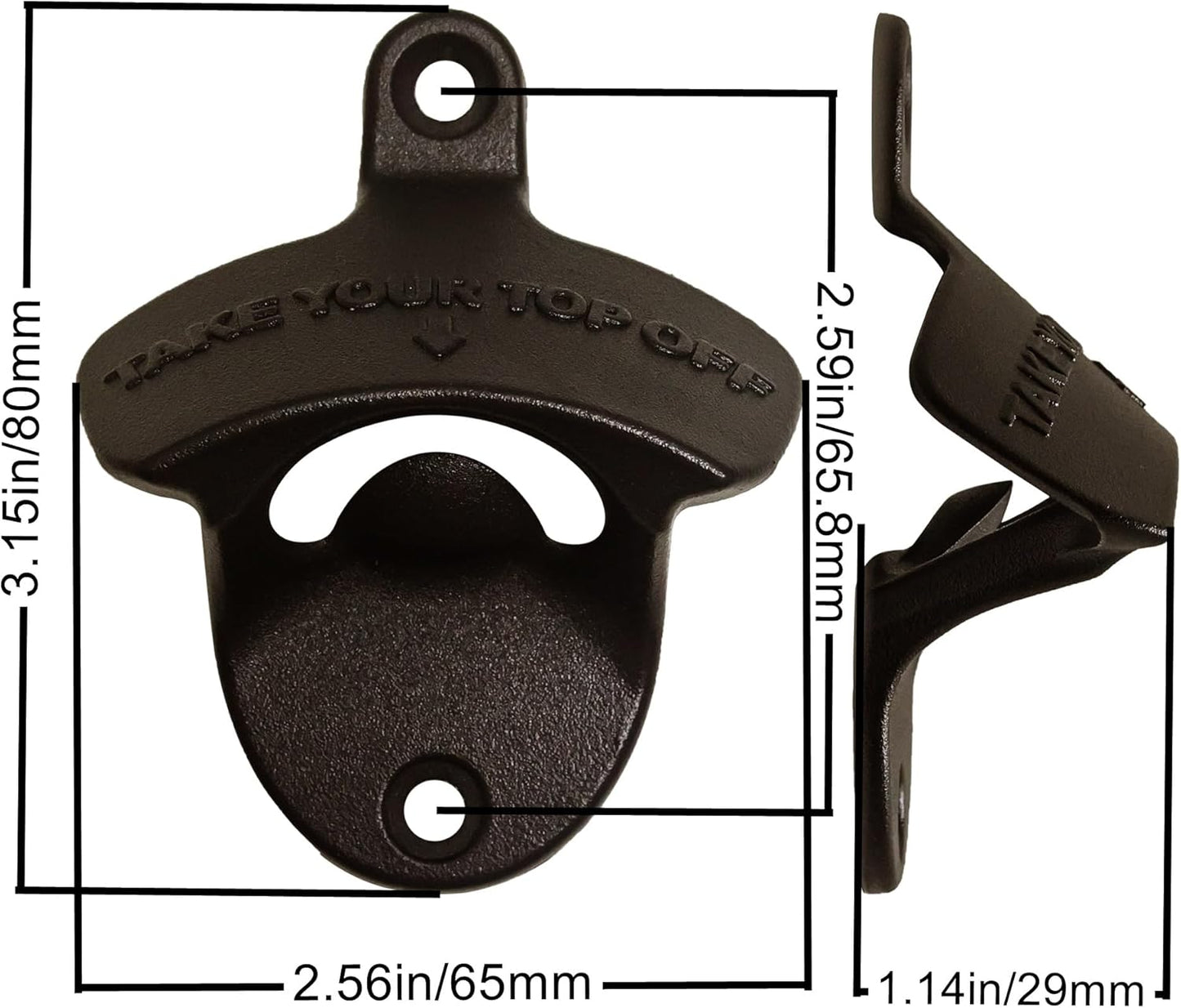 Black Beer Opener Wall Mounted Take Your Bottle Top Off Bottle Opener with Cap Catcher Gifts