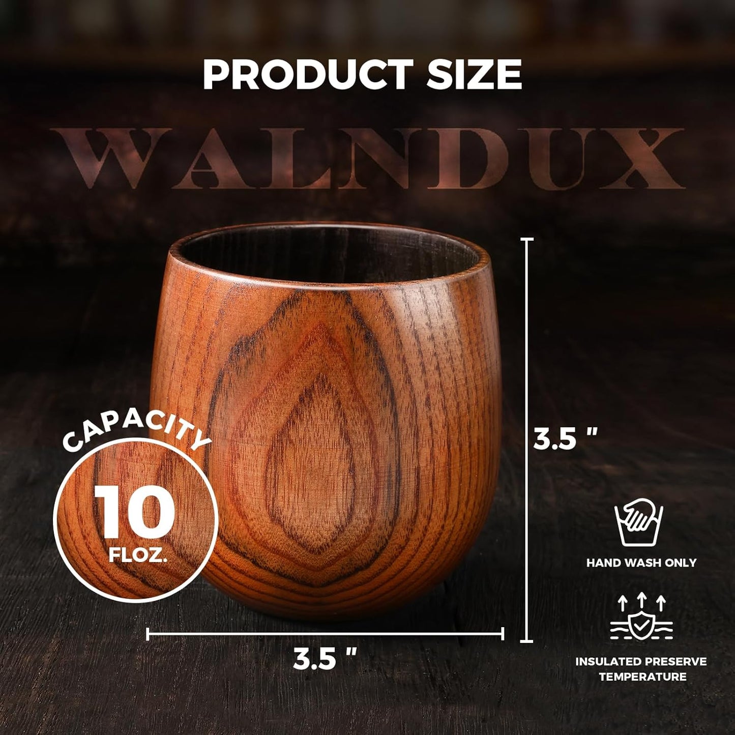 Charred Wooden Whiskey Glasses Set - 2 Pack with Ice Ball Molds - Premium Bourbon Gifts for Men Dad Brother - Old Fashioned Glasses