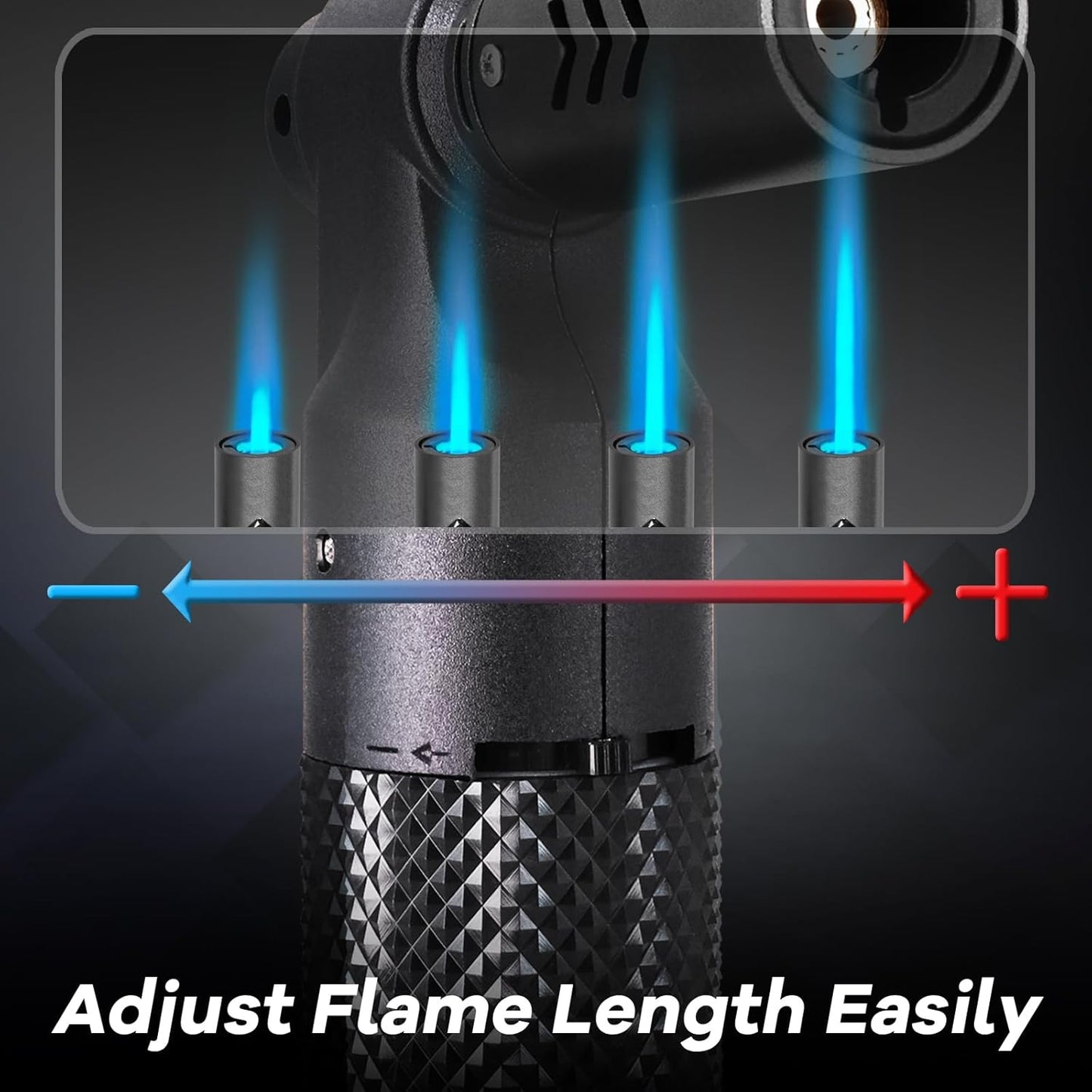 Luxgaze Butane Torch Kitchen Torch Lighter Refillable Big Jet Flame Mini Blow Torch Portable Crème Brulee Torch for Camping Grill Culinary Soldering Cooking Welding BBQ(Gas not Included) Black