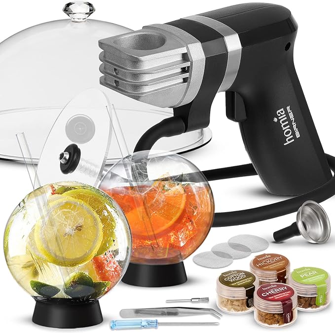 Cocktail Smoker Kit - Whiskey Smoker Kit - Smoke Infuser Birner PRO - Extended Kit, 12 PCS, with Accessories and Wood Chips - Cold Smoke for Food and Drinks - Gift for Men - B09F9DD2P7