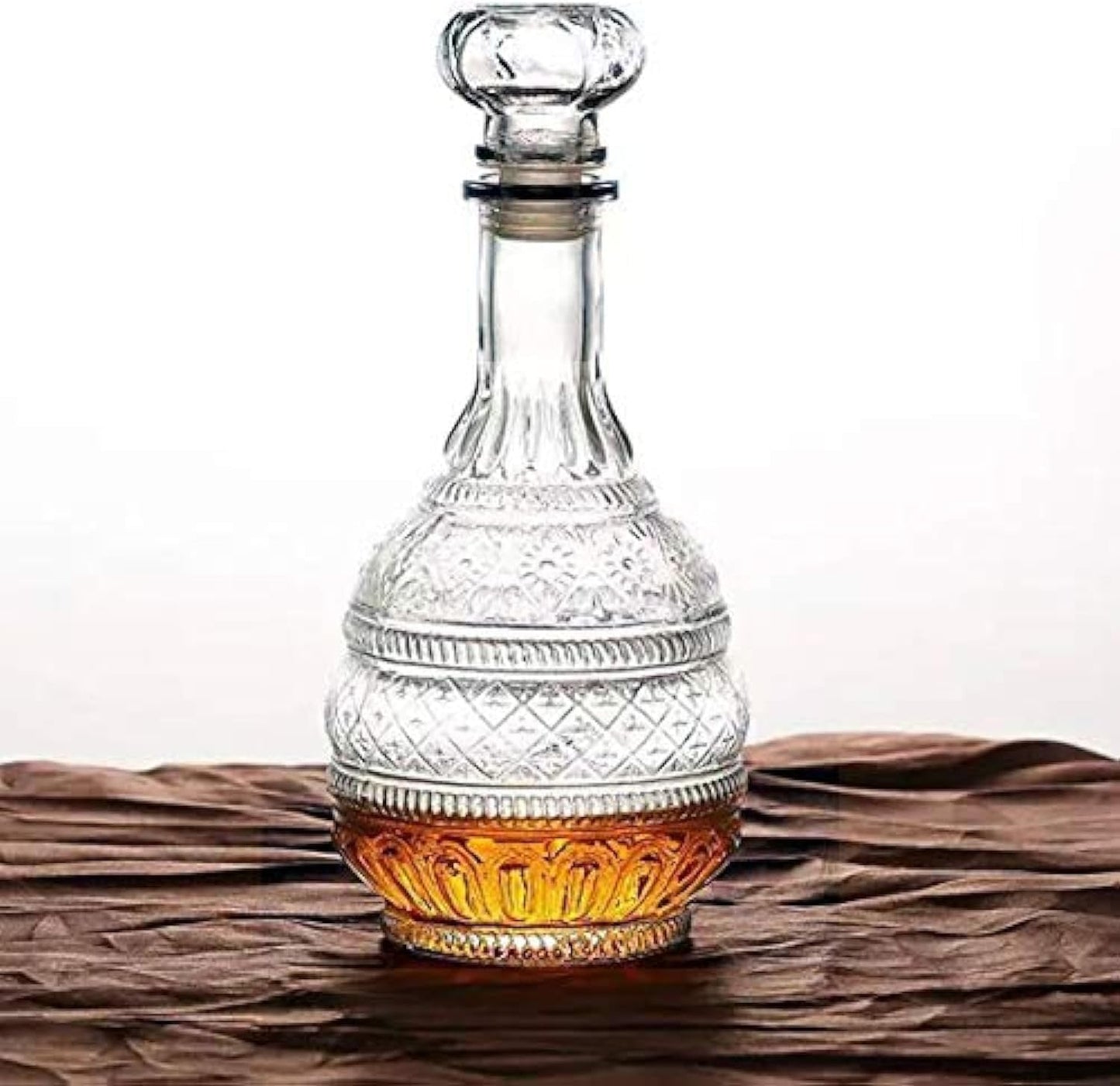 MDLUU Liquor Decanter, Glass Spirits Decanter with Airtight Stopper, Whiskey Vodka Bourbon Decanter Bottle for Gift, Home, Bar, Party Decor, 34oz/1000ml Clear