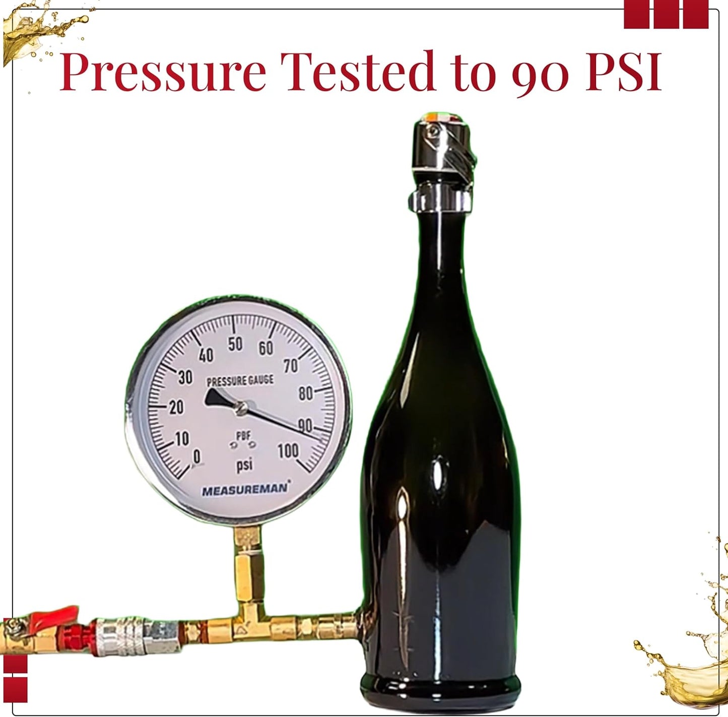 Wine Stopper & Champagne Stopper All In One - Patented Seal, Preserves Bubbles & Taste for Prosecco, White and Red Wines. 1 Pro Grade Evan James Bottle Stopper With Hanging Gift Box