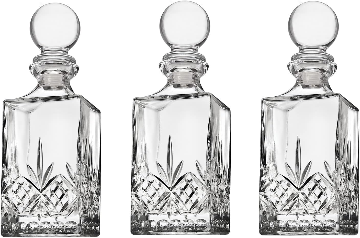 Godinger Mini Whiskey Decanter Barware Set - Dublin Crystal Collection for Liquor Whisky Vodka or Wine - 10oz, set of 3