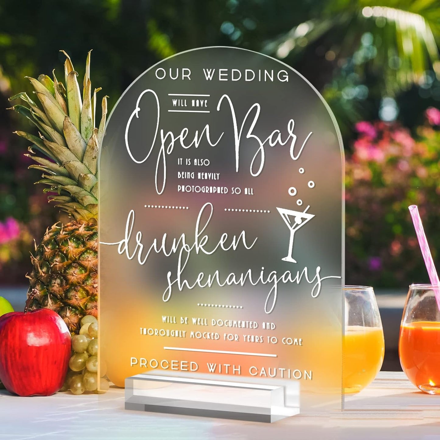 8x10 Inch Arch Acrylic Sign with Stand-6 Pack Frosted Arched Sheets with Stand, DIY Arch Acrylic Sign Blank for Wedding Drink Bar Signs (Frosted, 8 x10 Inch)