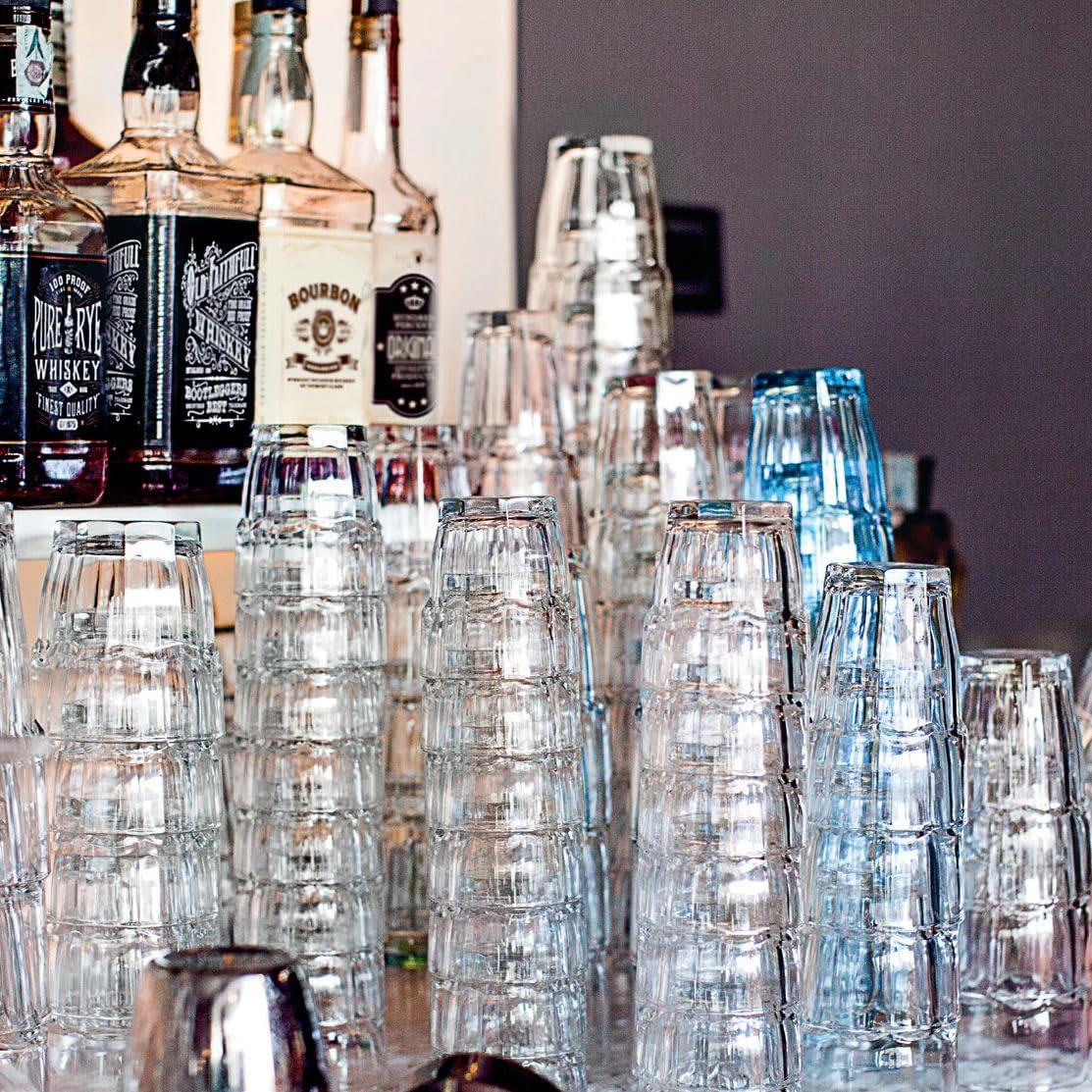Bormioli Rocco Rock Bar Stackable Rocks Glasses, Set of 6, 9 1/4oz.