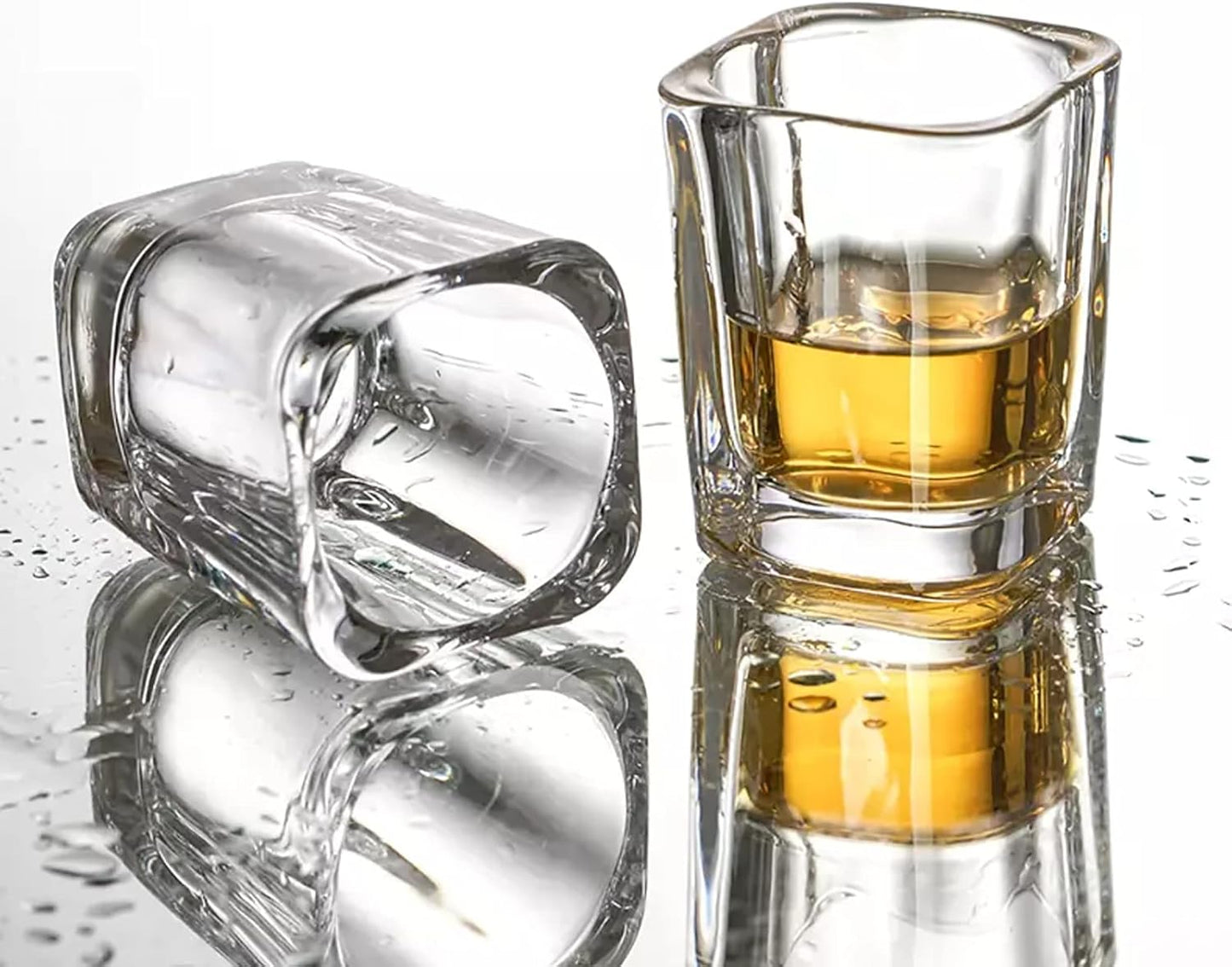 Vivimee 30 Pack Heavy Base Shot Glasses Bulk, 2.2 oz Square Shot Glass Set, Clear Espresso Shot Glass, Small Whiskey Shot Glasses for Vodka, Whiskey, Tequila, Espressos, Spirits & Liquors