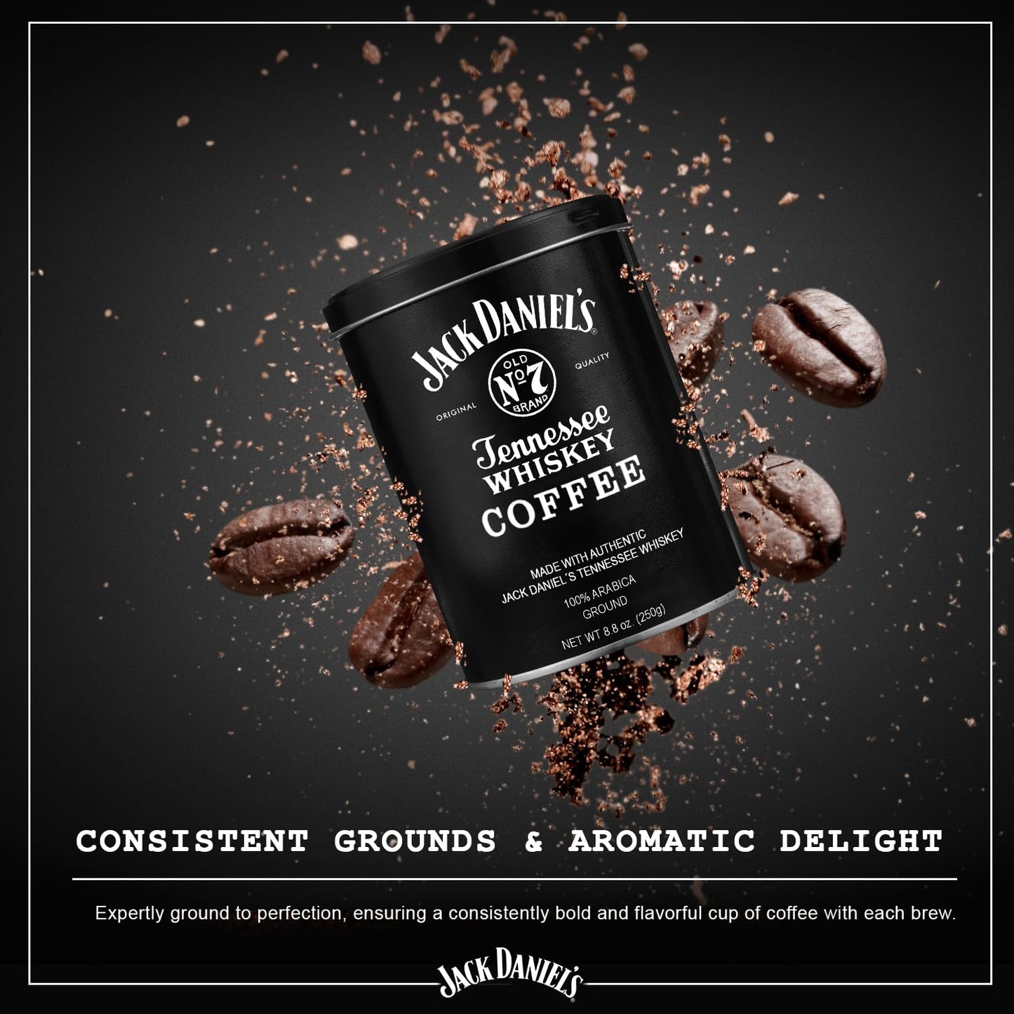 Parkway Gifting Co. Jack Daniel’s Tennessee Whiskey Coffee 8.8 oz – Made of 100% Arabica Ground Medium Roast Infused with Authentic Jack Daniel's, Perfect Father's Day & Holiday Gift Set