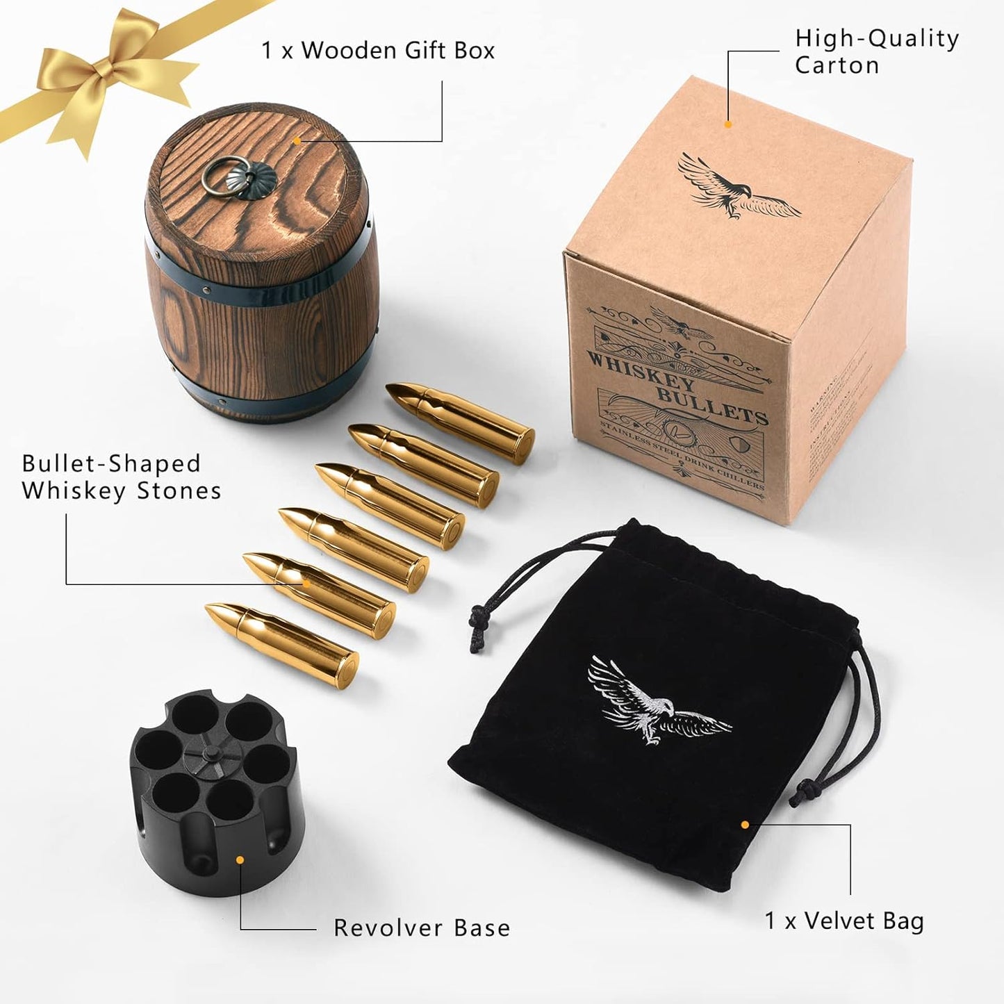 Gifts for Men Him Dad Fathers Day, Whiskey Stone Gifts for Husband Anniversary, Unique Birthday Gift Ideas for Dad from Daughter Son Wife, Cool Stuff, Bourbon Gadgets for Grandpa Uncle Father
