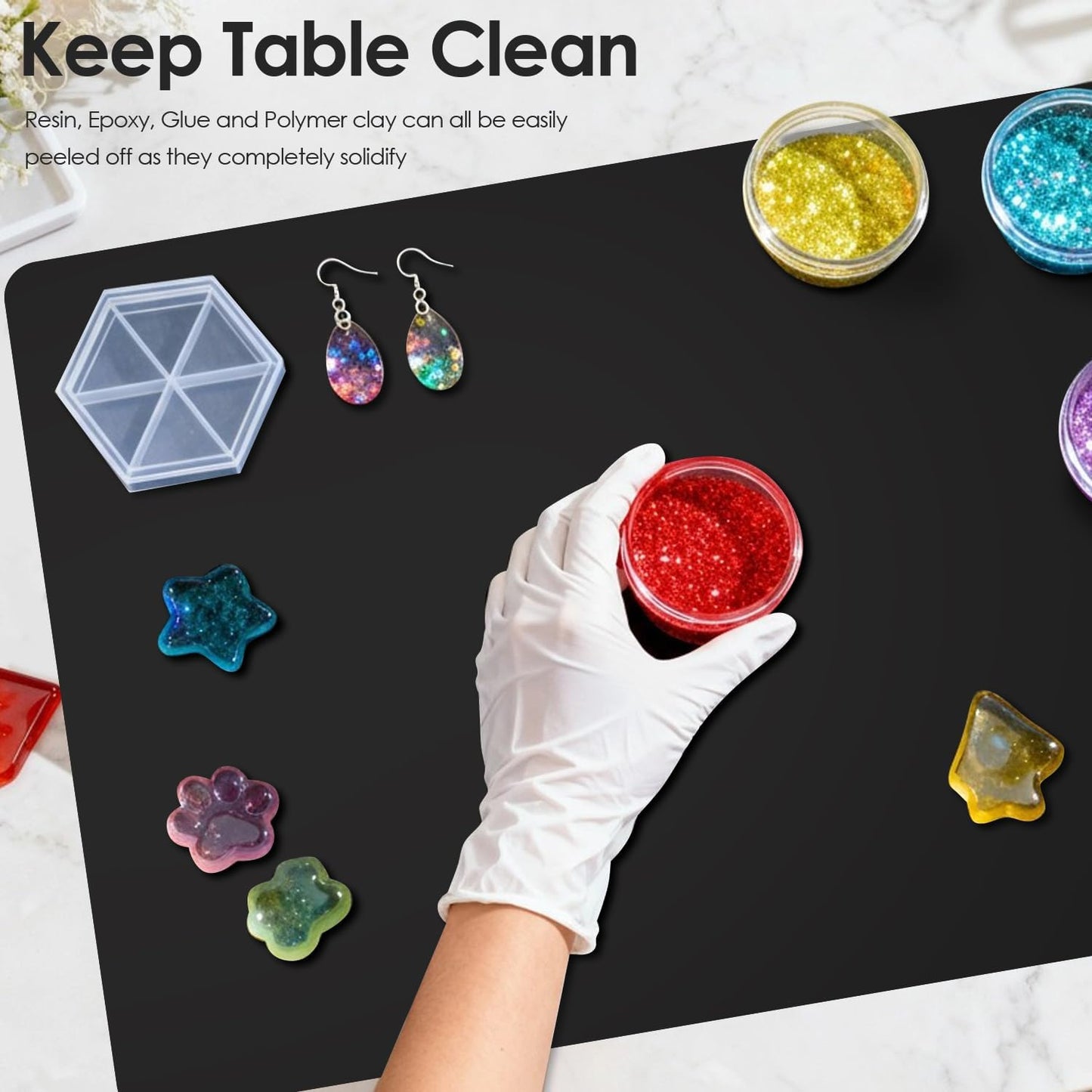 Extra Large Silicone Mat for Kitchen Counter 36" x 24" Silicone Table Mat for Resin Workbench Mat Heat Resistant Mat Coffee Bar Mat, Black