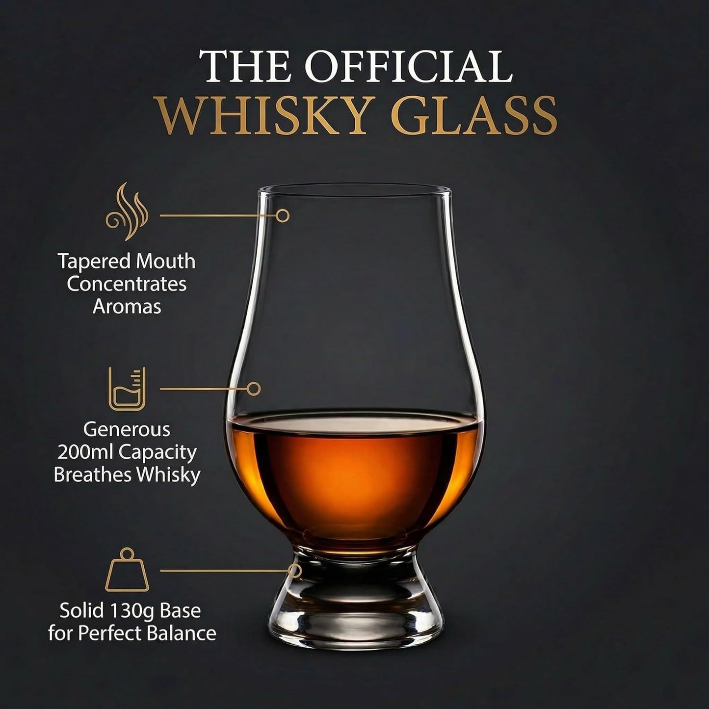 GLENCAIRN Whiskey Glass, Set of 4 in 4 Pack Gift Carton