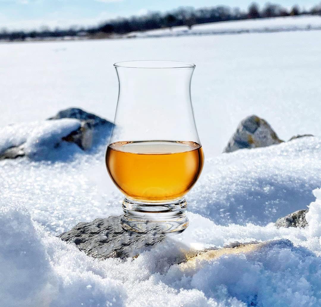 Lamarada Whiskey Glasses Set of 4 - Clear Shot Glasses - Old Fashioned Drinking Glasses Bar Gift Set - Brandy Snifter for Liquor, Scotch, Bourbon, Tequila, Gin, Tonic, Cognac, Vodka, Cocktail, Beer
