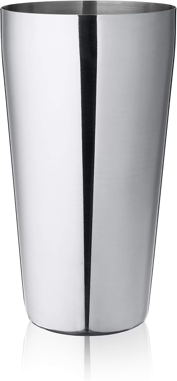 True 3-Piece Barware Set for Mixed Drinks and Cold Brew Cocktails, Includes Cocktail Shaker Tin, Cocktail Mixing Glass with 7 Printed Recipes, and Hawthorne Strainer, Home Bar Tools, Bartender Gifts