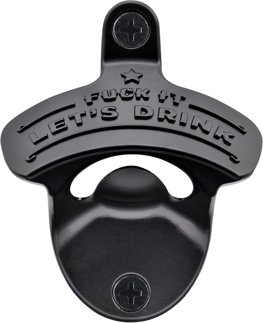 Funny Bottle Opener Wall Mounted, Black Wall Mount Beer Opener Rustproof for Table Post