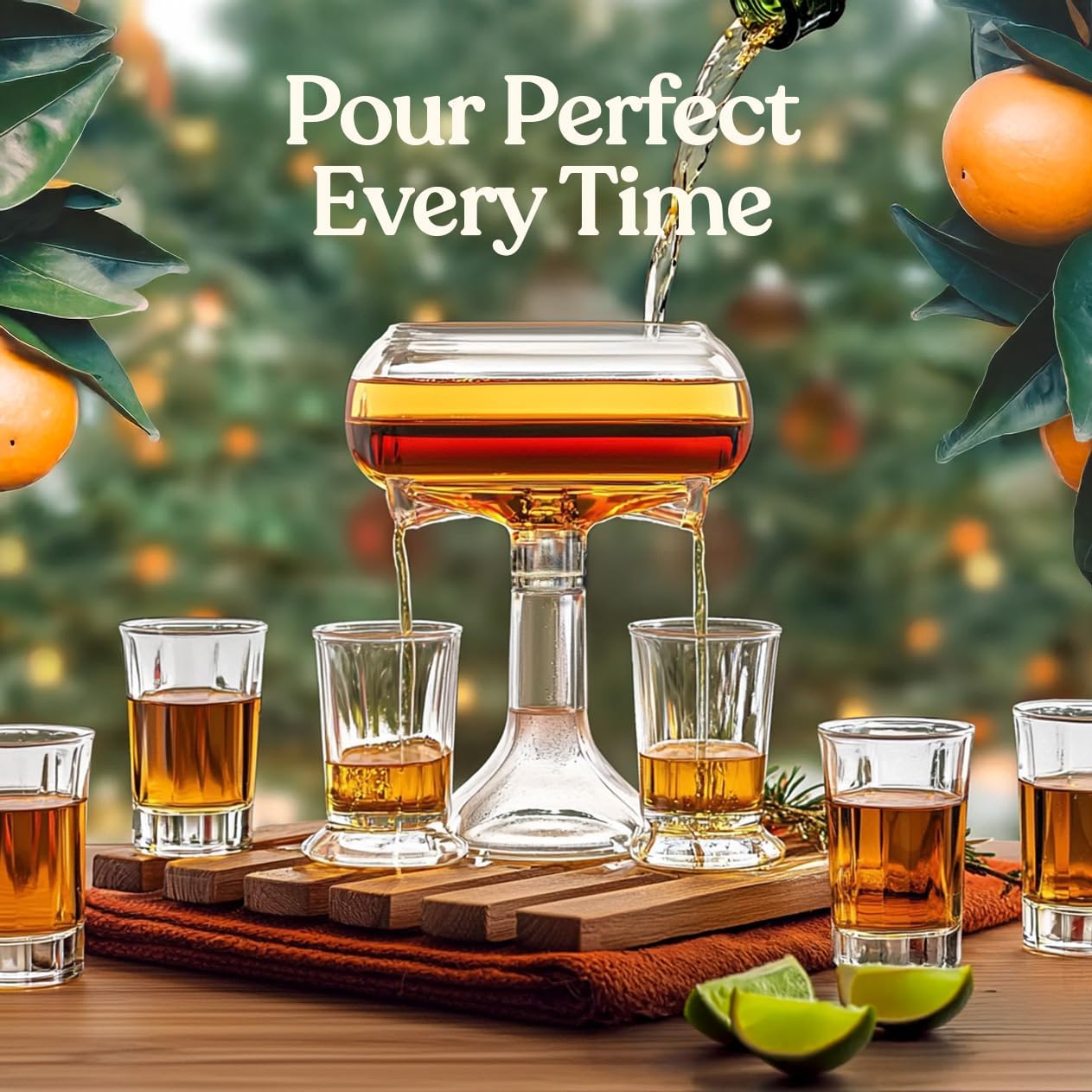 Shot Glass Dispenser And Holder - Party Drink Set For Liquor With 6 Glasses, Cool Glass Shots Game Accessories, Cute Of Fountains Fun 6x Pourer Bar Stuff, Unique 21 Birthday Parties Machine