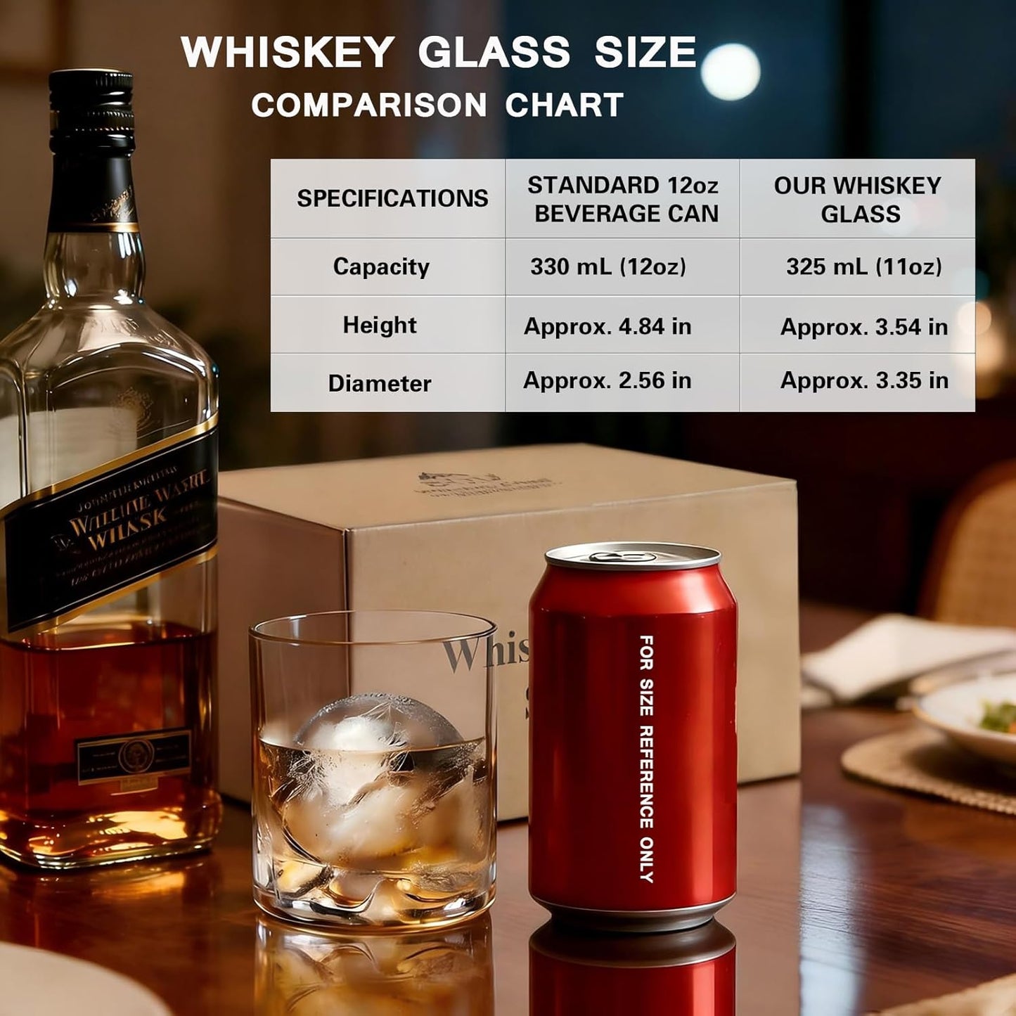 Whiskey Glasses Set of 2,11oz Old Fashioned Glasses，Hand-Blown Lead-Free Crystal, Iceberg Base,Durable Heavy Bottom Tumblers — Perfect Whiskey Gifts for Men, Gift Box Included