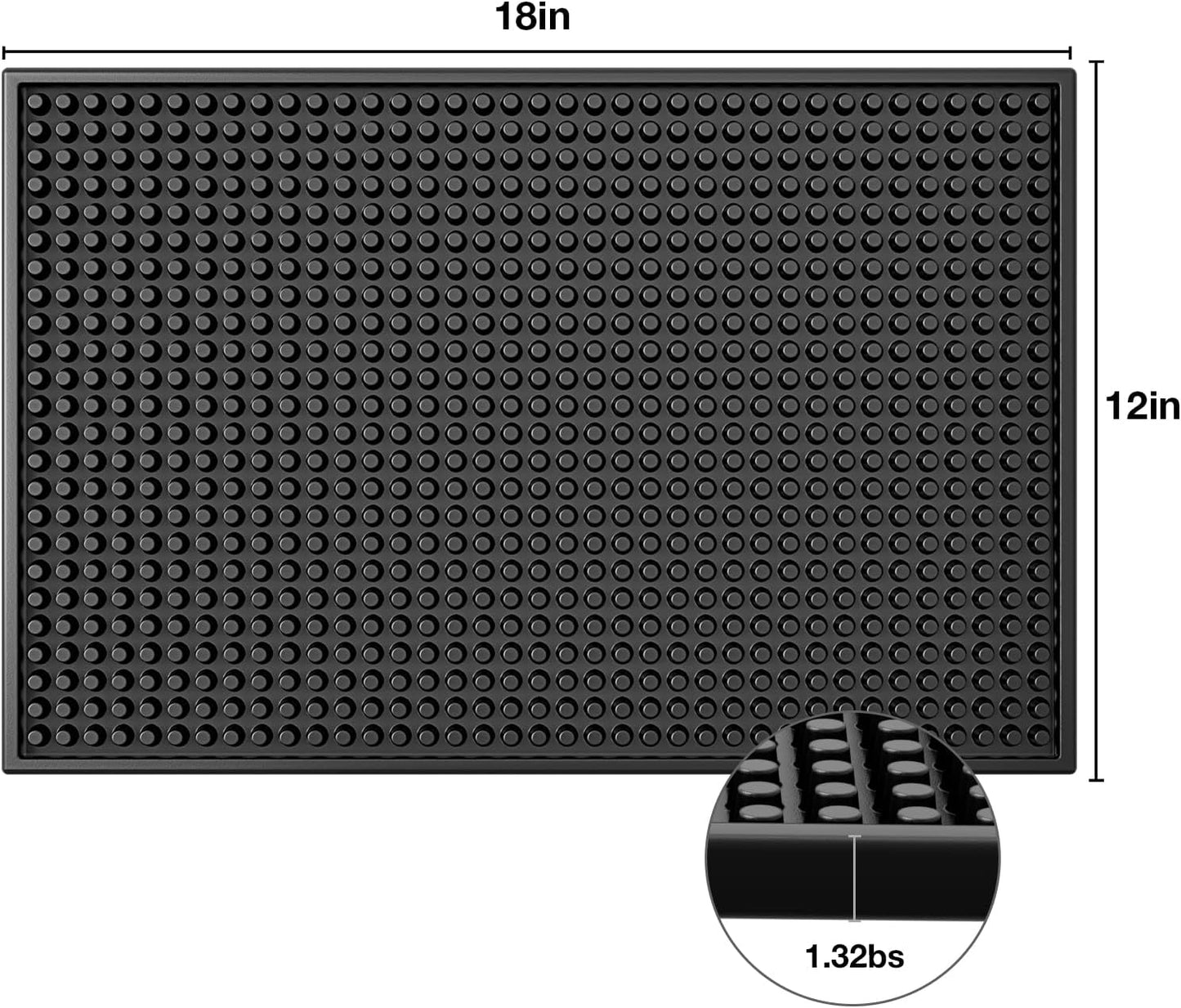 Bar Mat for Home Bar | Bar Drink Mat for Countertop and Table Top, Easy Clean (2, 18" x 12")