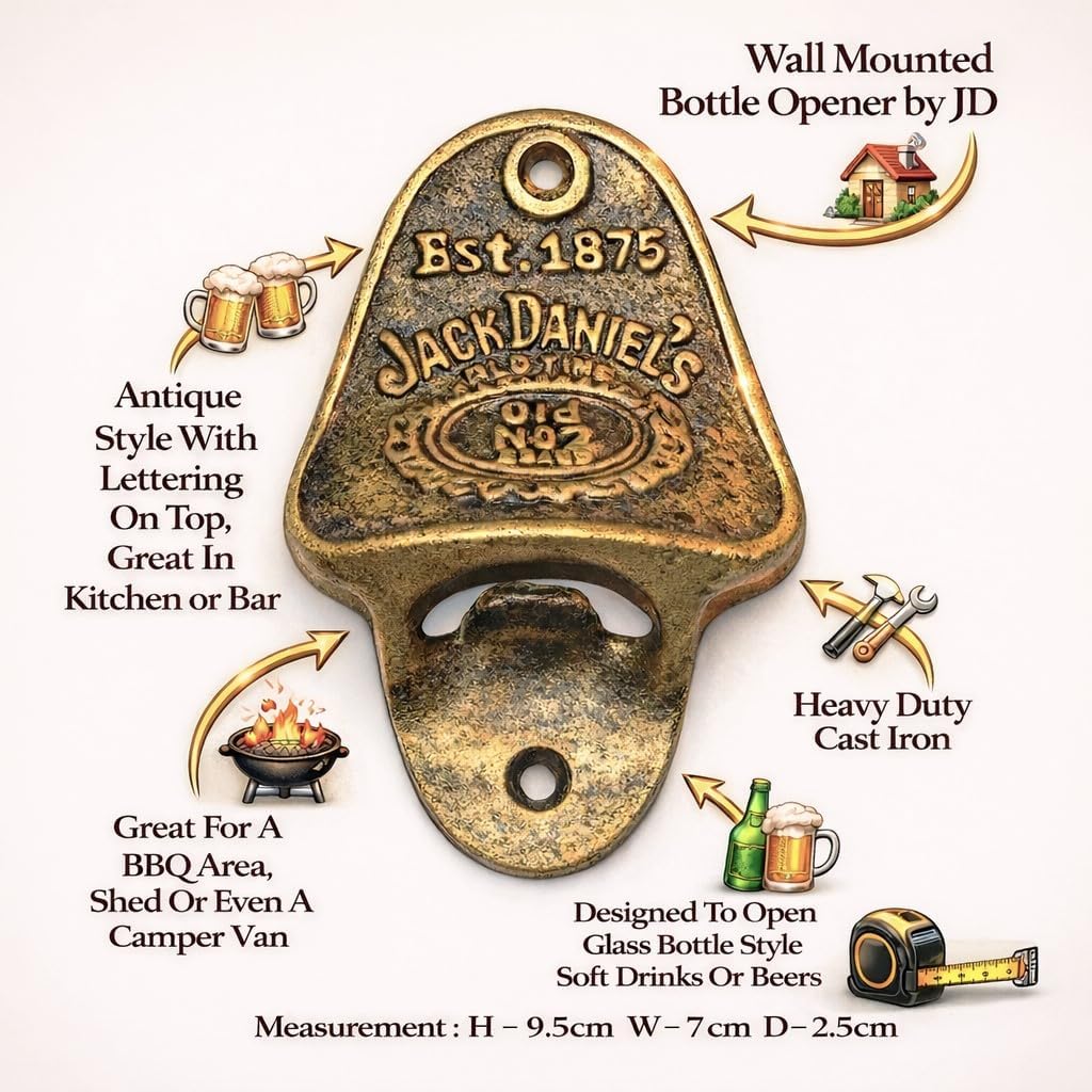 Frescorr - Wall Mounted Bottle Opener Rustic and Antique Farmhouse with Screws - 1 pack (Antique)