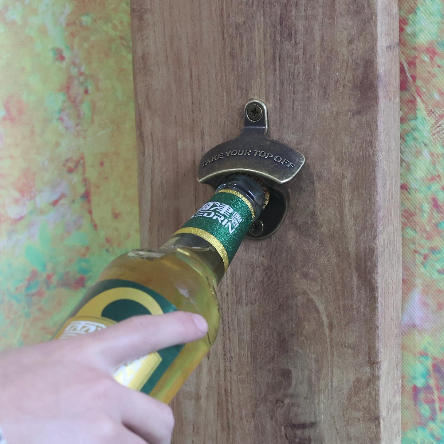 Vintage Wall Mounted Bottle Opener Bronze, Stainless Cooler Mount Bottle Cap Opener for Beer Lovers Gifts