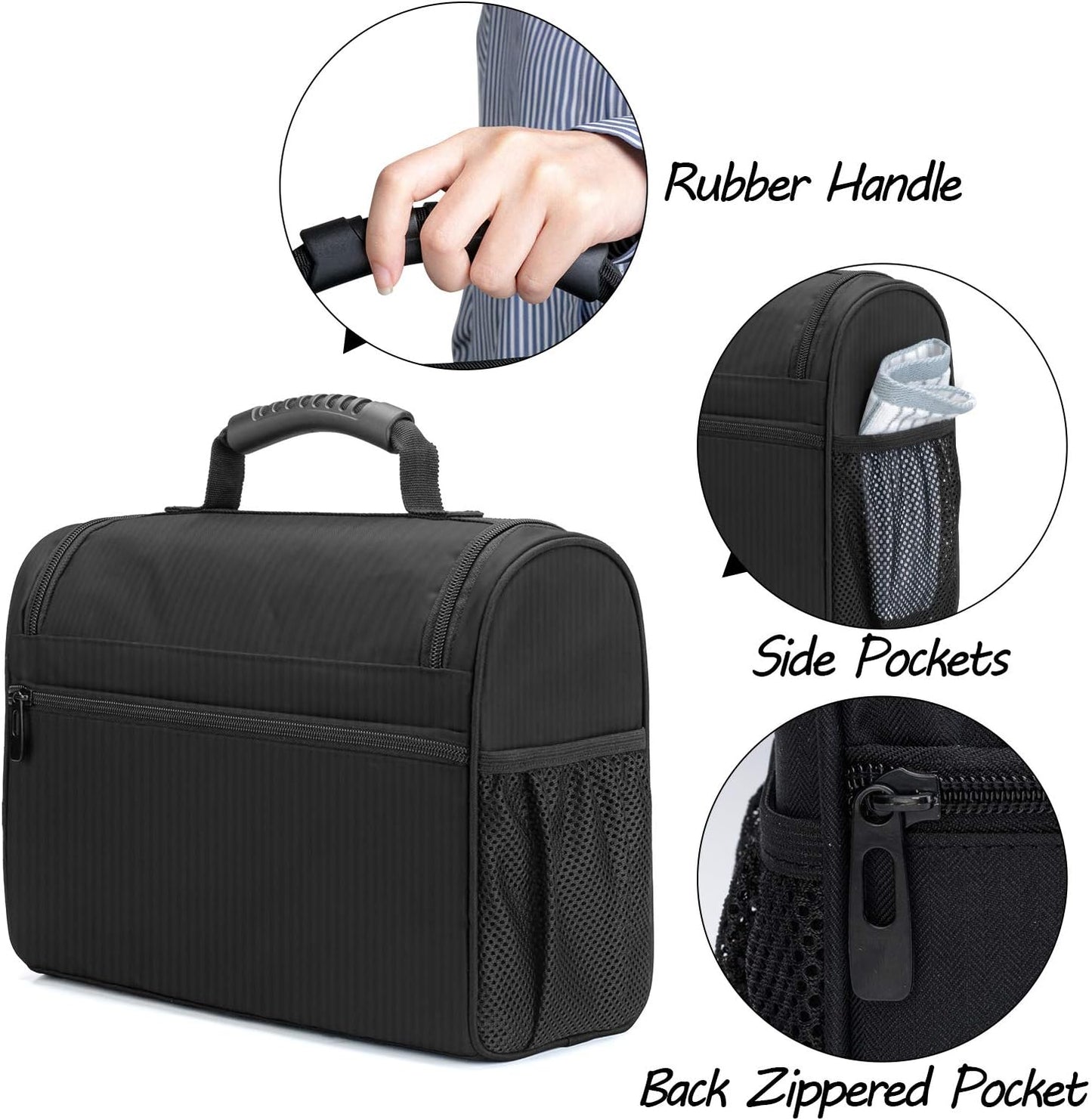 CURMIO Bartender Kit Bag, Portable Travel Carrying Bag with Rubber Handle for Bar Tools Set, For Home Indoor Outdoor Patio Party, Black (Bag ONLY, Patent Pending)