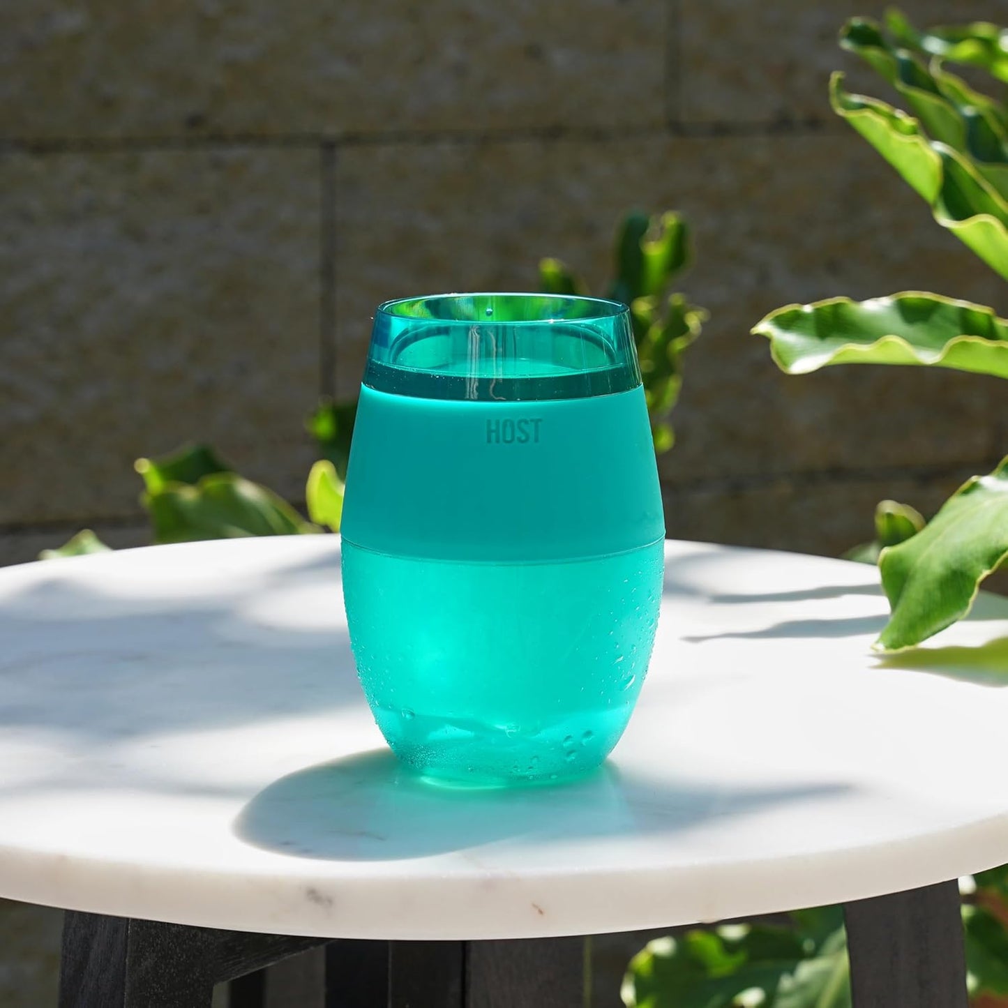 HOST Cooling Cup, Set of 1 Double Wall Insulated Freezable Drink Chilling Tumbler with Freezing Gel, Glasses for Red and White Wine, 8.5 oz, Translucent Green