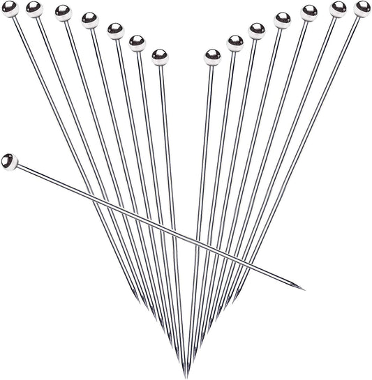SOGEWO 6" Stainless Steel Cocktail Picks, Reusable Metal Toothpick, Martini Toothpicks for Olives, Fruit Stick Toothpicks, Appetizers Sandwich Fruit Picks (6Inch, Set of 15)