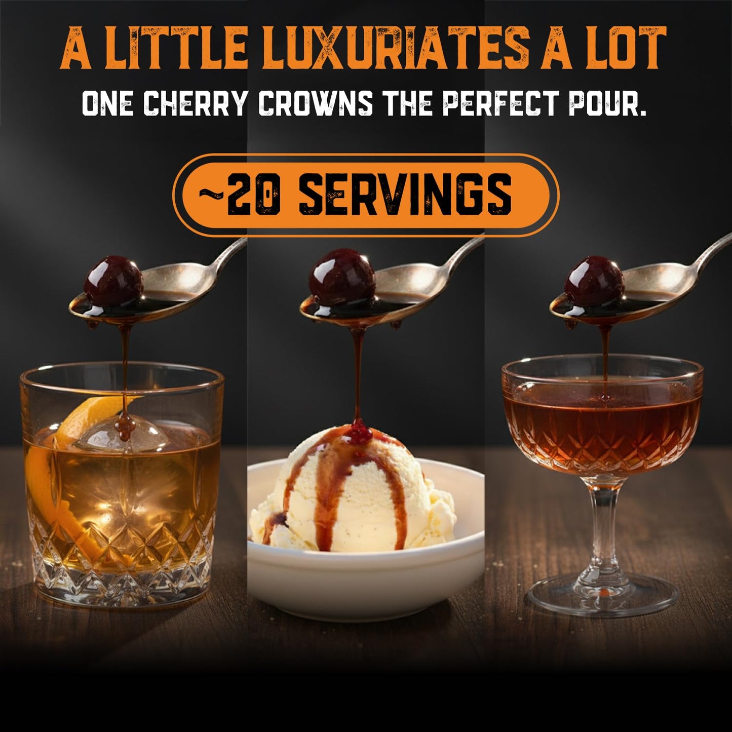 Old Fashioned Bundle Kit Mix - Amarena Cherries, Dried Orange Slices and Old Fashioned Syrup - Gifts for Men Dads