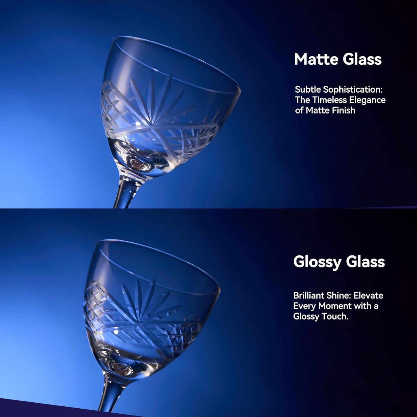 Nick and Nora Cocktail Glass,Vintage Handcrafted Designs Set of 2 - (5oz Lead-Free Crystal Martini & Coupe Glass Set),Unique for Manhattan, Martini, Housewarming, Christimas & Holiday Gifts