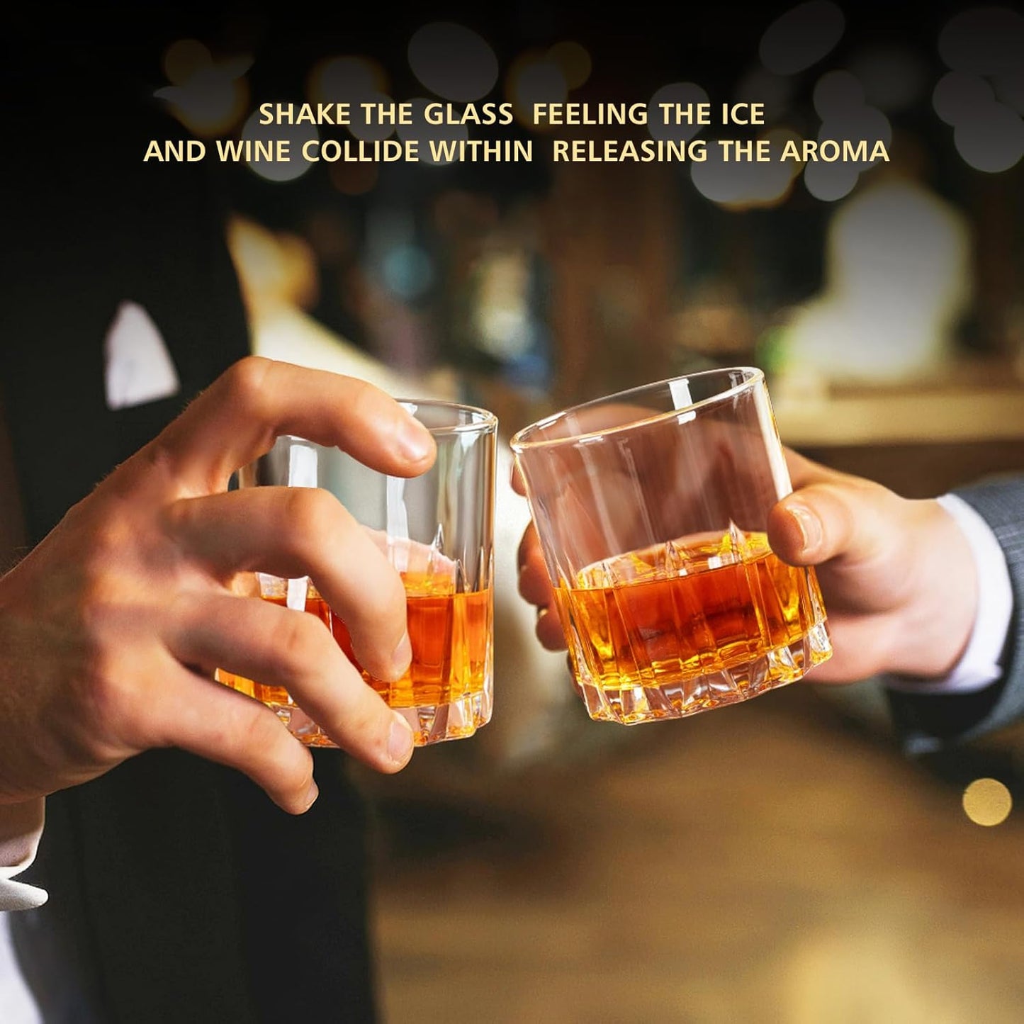 Whiskey Glasses, Bourbon Glass 11 oz, Whiskey Glasses Set of 2, Old Fashioned Glasses, Whisky Glass Sets, Rocks Glasses for Bourbon, Scotch, Cognac, Cocktails Dishwasher Safe Christmas