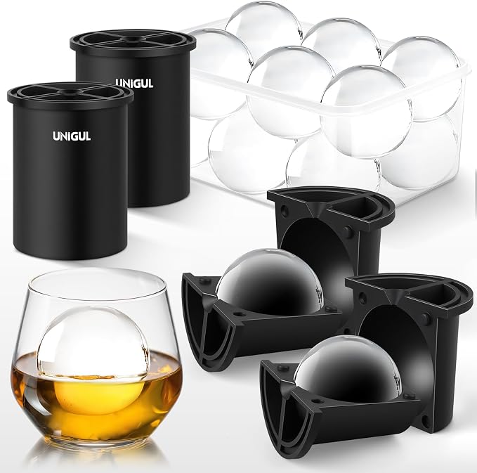 Clear Ice Cube Maker, 2.5" Stainless Large Round Ice Ball Mold for Whiskey - B0DB1RHYV8
