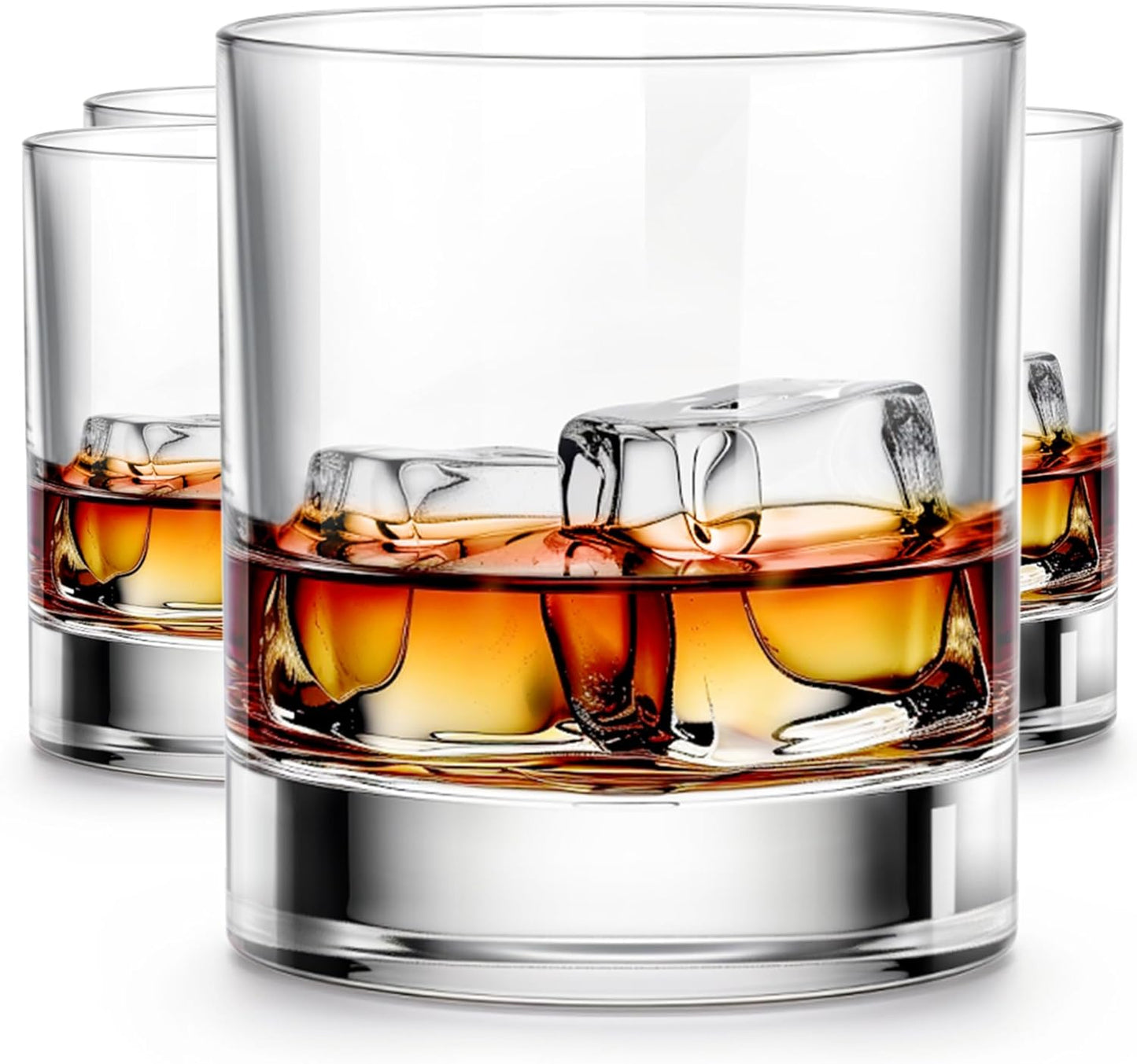 LUXU Premium 11oz Scotch Glasses - Old Fashioned Set of 4, Perfect for Bourbon, Rum & Scotch Lovers
