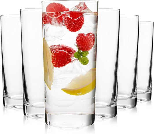 Highball Glasses Set of 6, 16oz Tall Drinking Glasses, Water Glass Cups Set - 16oz Set 6