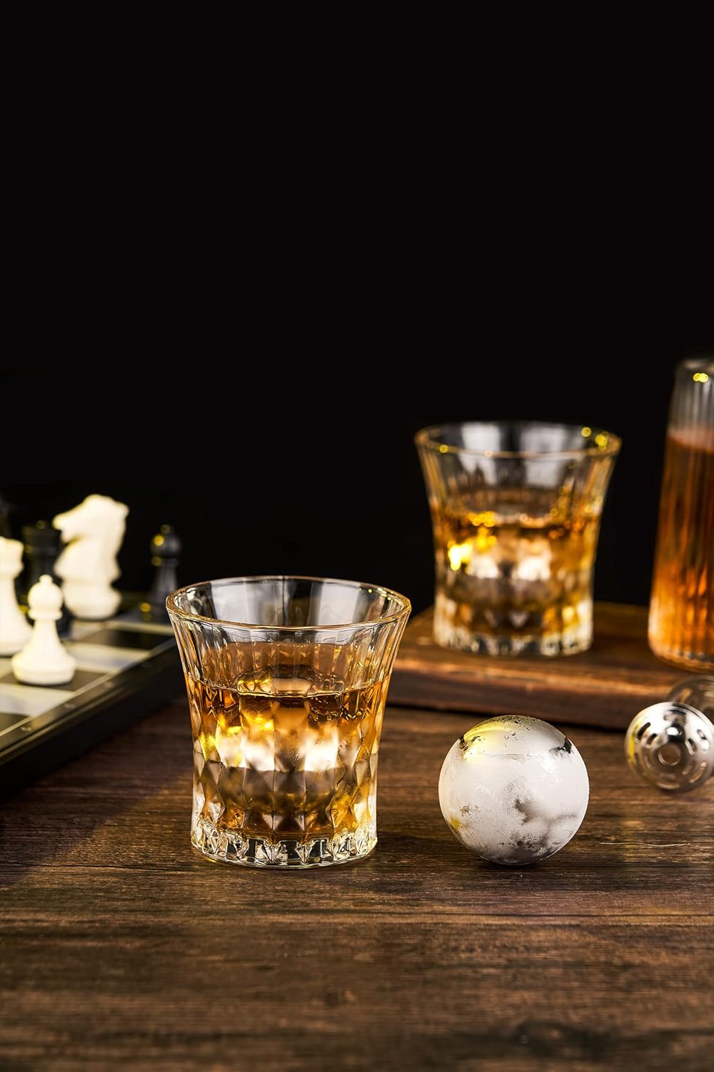 Whiskey Balls Set of 4 Reusable Stainless Steel Metal Ice Sphere Cubes Beverage Chilling Rocks Whiskey Stones Gifts for Men Him Husband from Wife