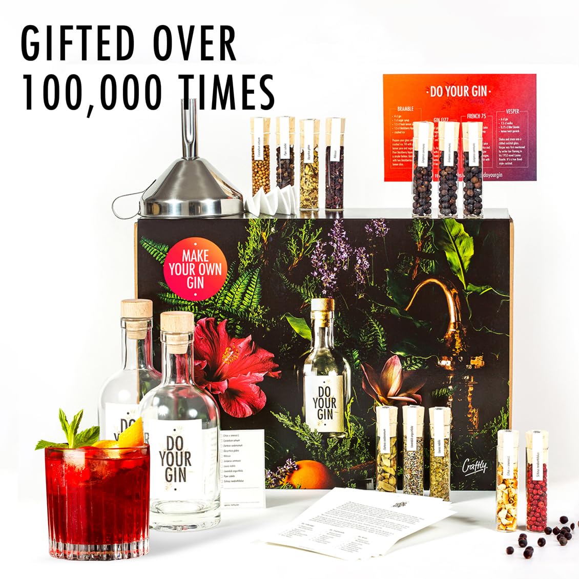 DO YOUR GIN | DIY Gin Making Kit with 12 Botanicals, Bottles & Recipes | Cocktail Making Kit | Gifts for Gin Lovers, Men & Women | Birthday, Father's Day & Christmas